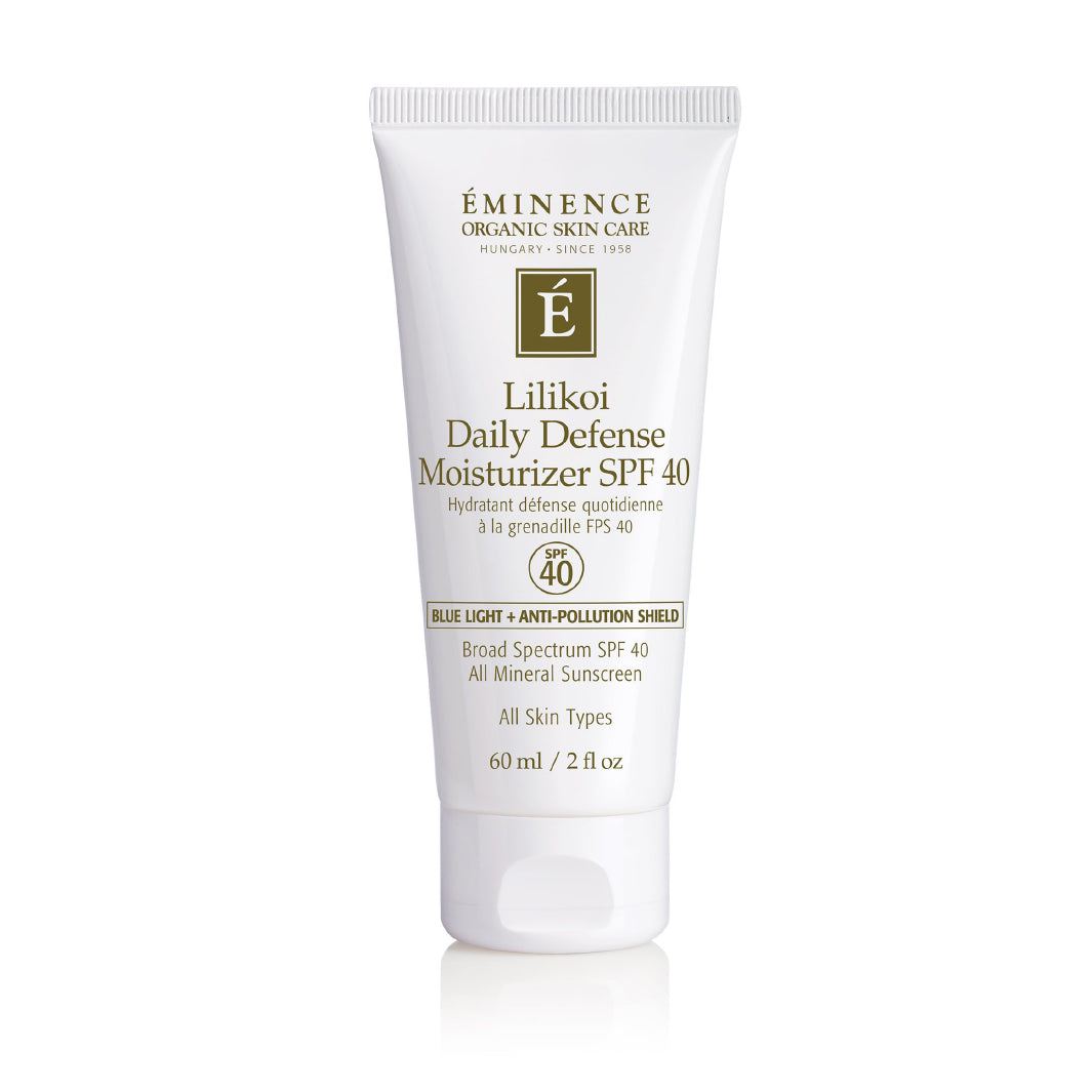 Eminence Organics Lilikoi Daily Defense Moisturizer SPF 40 - Natural Face Sunscreen for Daily Use, Hydrating & Anti-Aging - Perfect for Outdoor Activities, Beach Days & Sun Protection