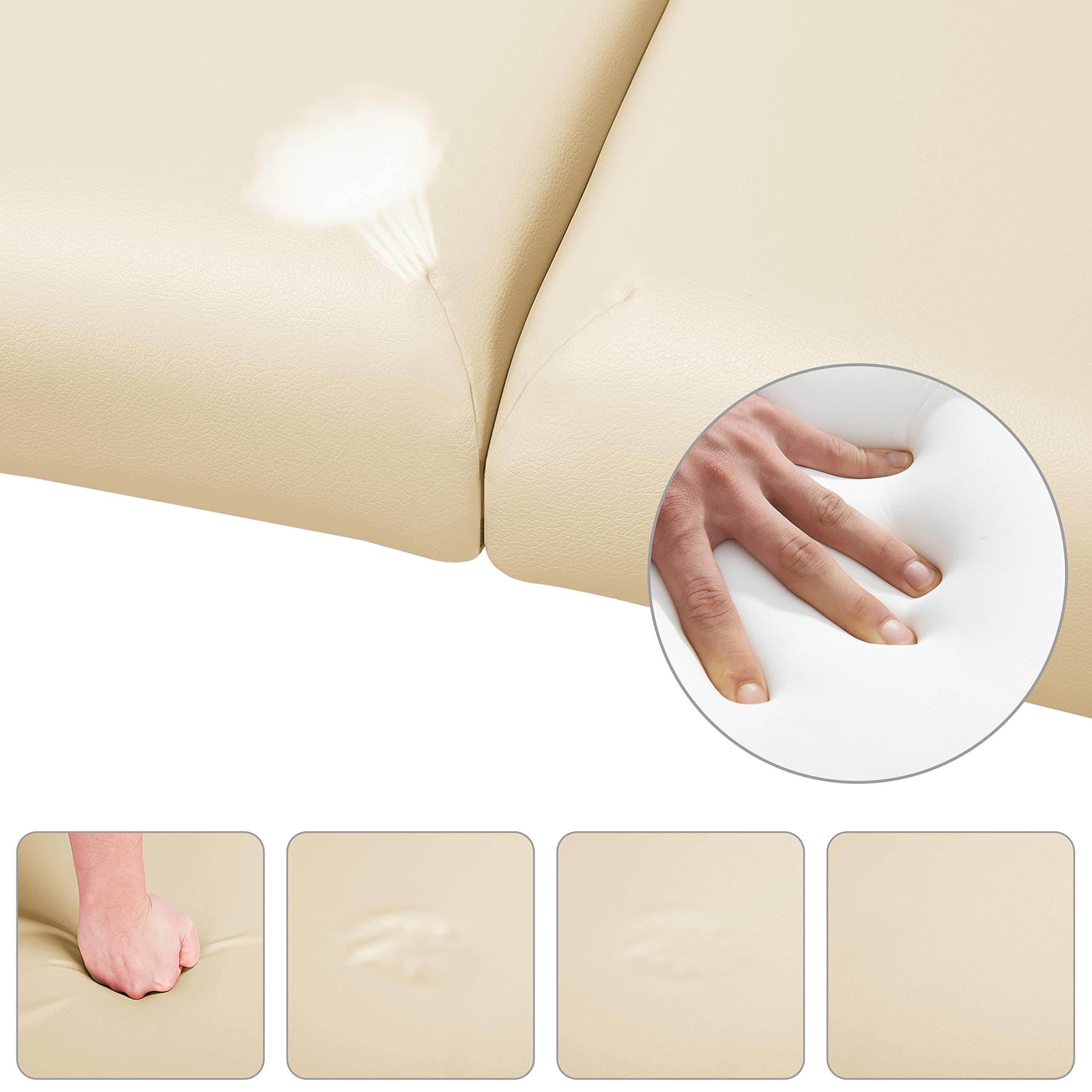 Yaheetech Portable Folding Massage Table - 24 Inch Adjustable Spa Bed for Lash Extensions, Facials & Body Massage - Includes Non-Woven Carrying Bag (Cream) - Perfect for Home Spa, Salon & Professional Use