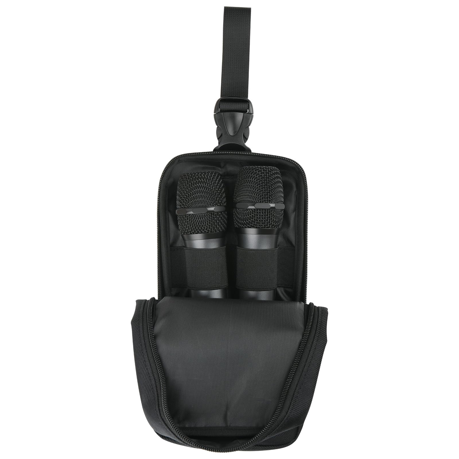 Dual Wireless Microphone Case for JBL Partybox Encore Essential - Portable Storage Bag with Detachable Handle Strap for Wireless & Wired Mic Systems, Receivers & Travel Mics - Perfect for DJ Gigs, Karaoke Nights & Live Performances