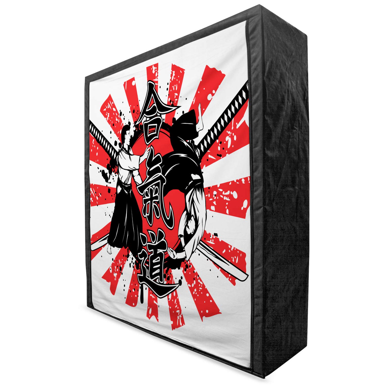 Ambesonne Japanese Portable Fabric Wardrobe with Samurai Design - 59
