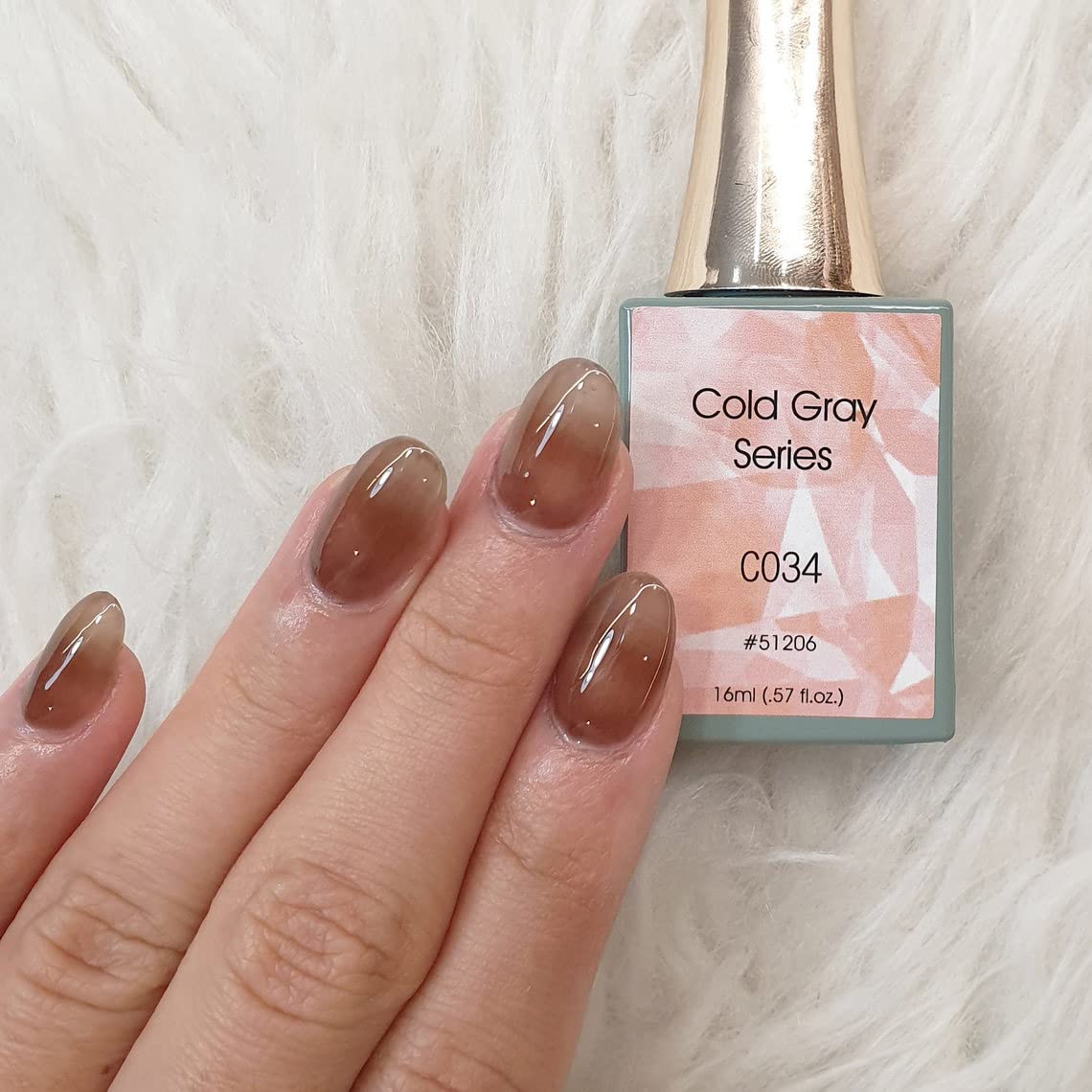 CANNI 16ml Large Bottle Cold Gray Gel Nail Polish - Soak Off UV/LED Curing Nail Varnish with Shimmer Finish (C034) | Perfect for Salon, Home Manicures & Nail Art Designs