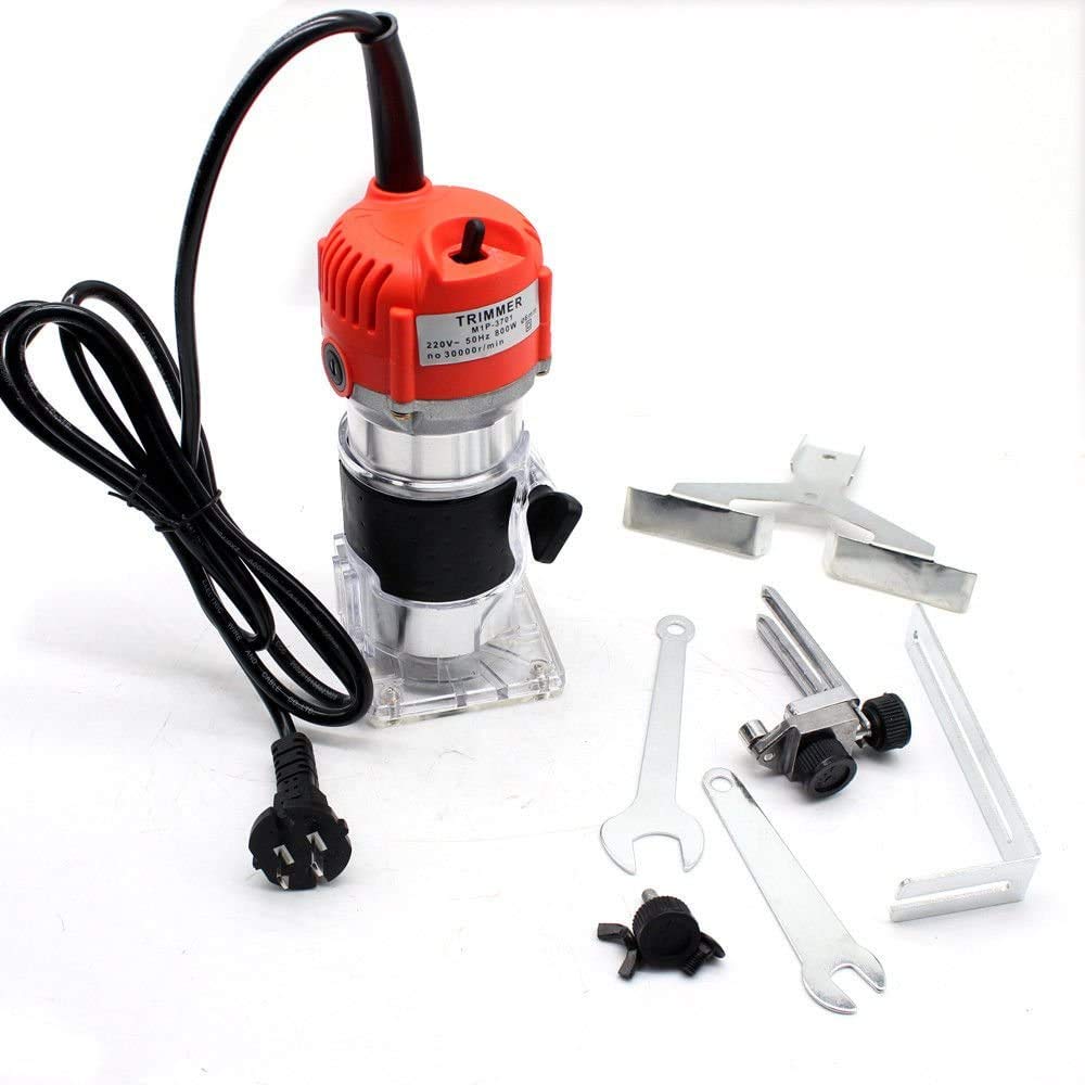 YIYIBYUS 800W Electric Wood Router - 110V Palm Hand Trimmer with 30,000 RPM for Woodworking, Laminate Joining, Planing & Grooving | Perfect for DIY Projects, Cabinet Making & Furniture Crafting
