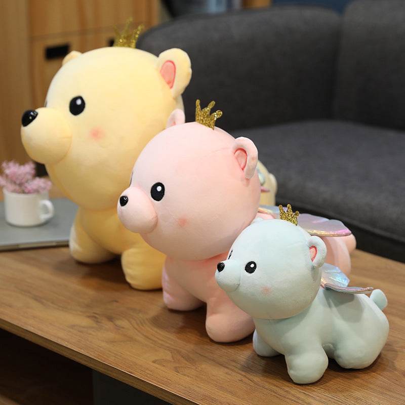 Cute Angelic Teddy Bear Plush Toy for Baby Nursery Decor - Perfect for Newborn Gifts, Christening, and Nursery Room Decorations