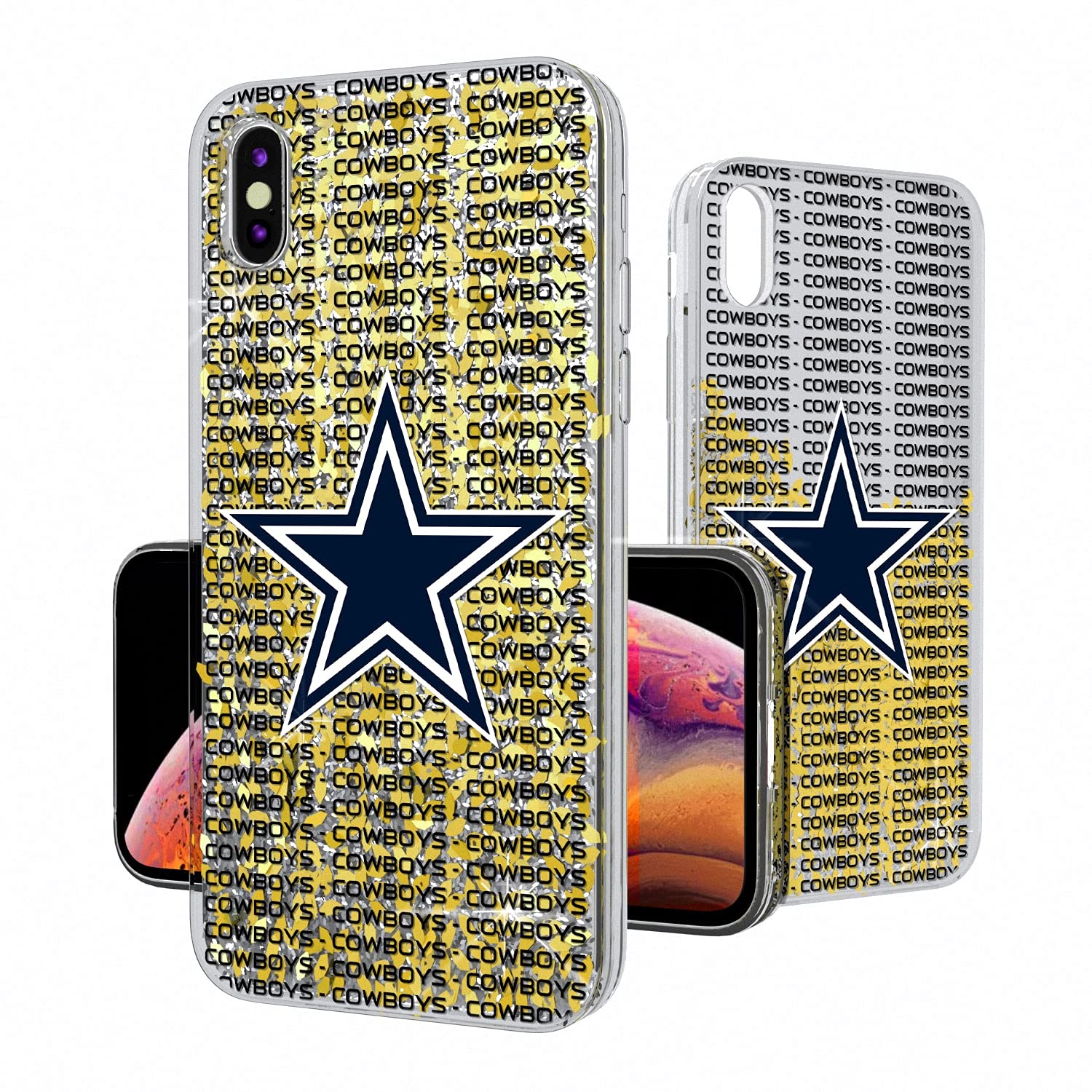 Dallas Cowboys Glitter iPhone Case - Custom Text Backdrop Design for iPhone 13/14/15 Pro Max - Perfect for Game Day, Fan Gifts & Cowboys Supporters