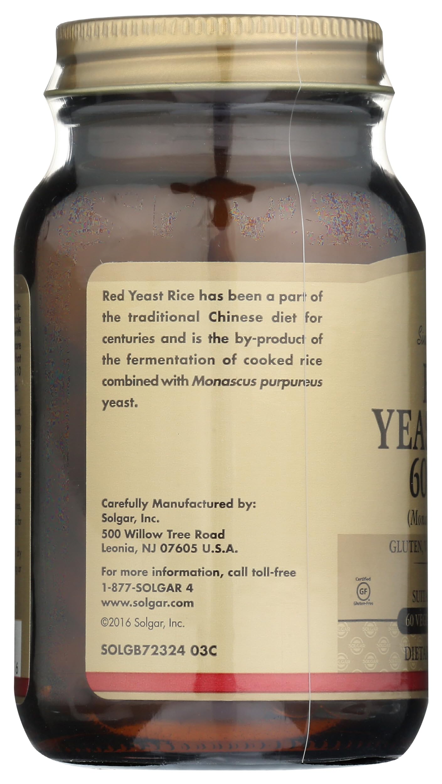 Solgar Red Yeast Rice Vegetarian Capsules 600mg - 60 Count | Supports Cardiovascular Health & Cholesterol Balance | Perfect for Heart Wellness Routines & Natural Supplement Regimens