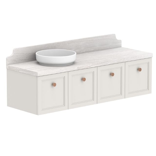 ADP Mabel Wall Mounted Vanity with Durasein Countertop - Modern Bathroom Sink Cabinet for Small Spaces & Powder Rooms