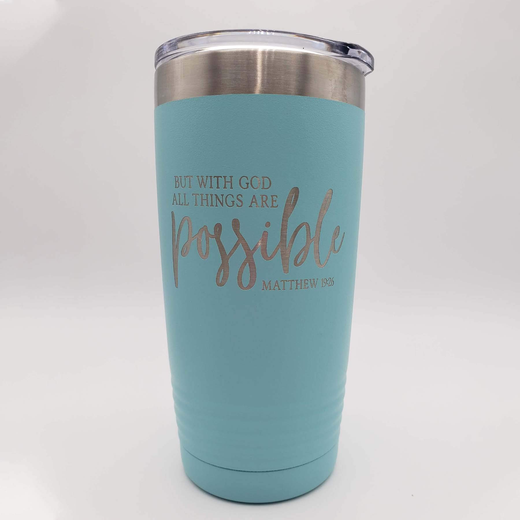 Christian Laser Engraved 20oz Tumbler - Bible Verse Gift for Christmas & Easter