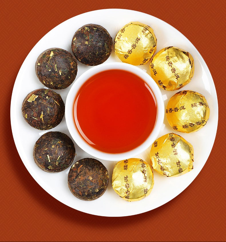 Premium Small Ripened Pu-erh Tuocha Tea - Aged Fermented Chinese Tea in Elegant Gift Box | Perfect for Gifting, Afternoon Tea & Relaxation