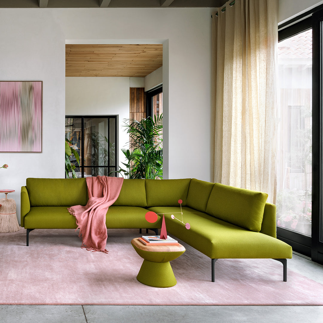 Modern L-Shaped Arris Sofa with Slender Arms - 106.3