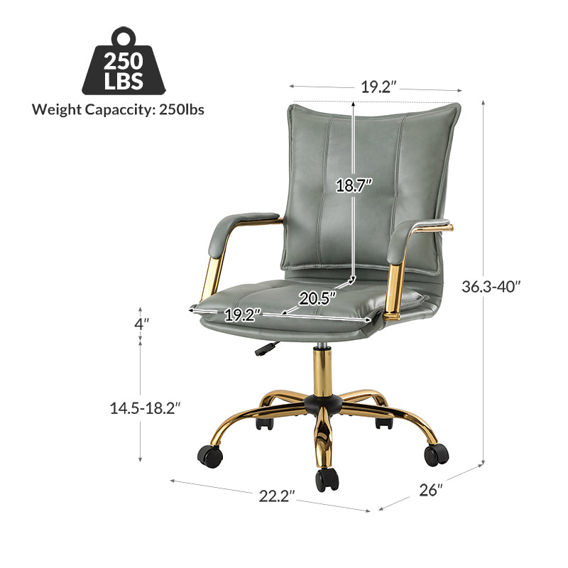 Stylish Michele Vegan Leather Task Accent Chair - Modern Office & Living Room Furniture for Home & Workspace