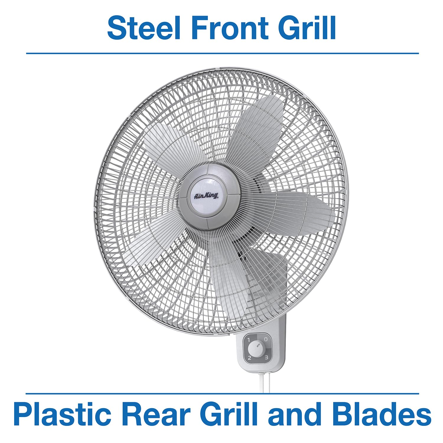 Air King 9018 18-Inch Commercial Grade White Oscillating Wall Mount Fan - Perfect for Restaurants, Warehouses & Home Cooling