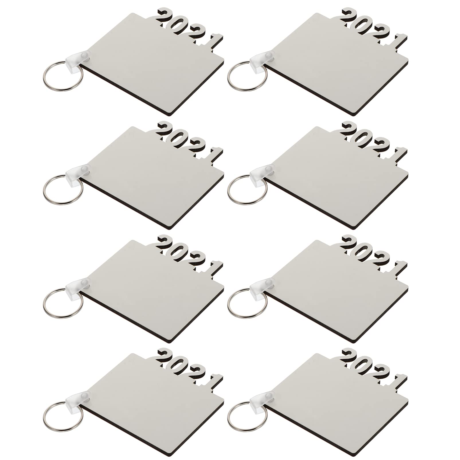 EXCEART 8pcs Sublimation Blank Keychains, DIY Heat Transfer, Customizable for Graduation and Special Occasions