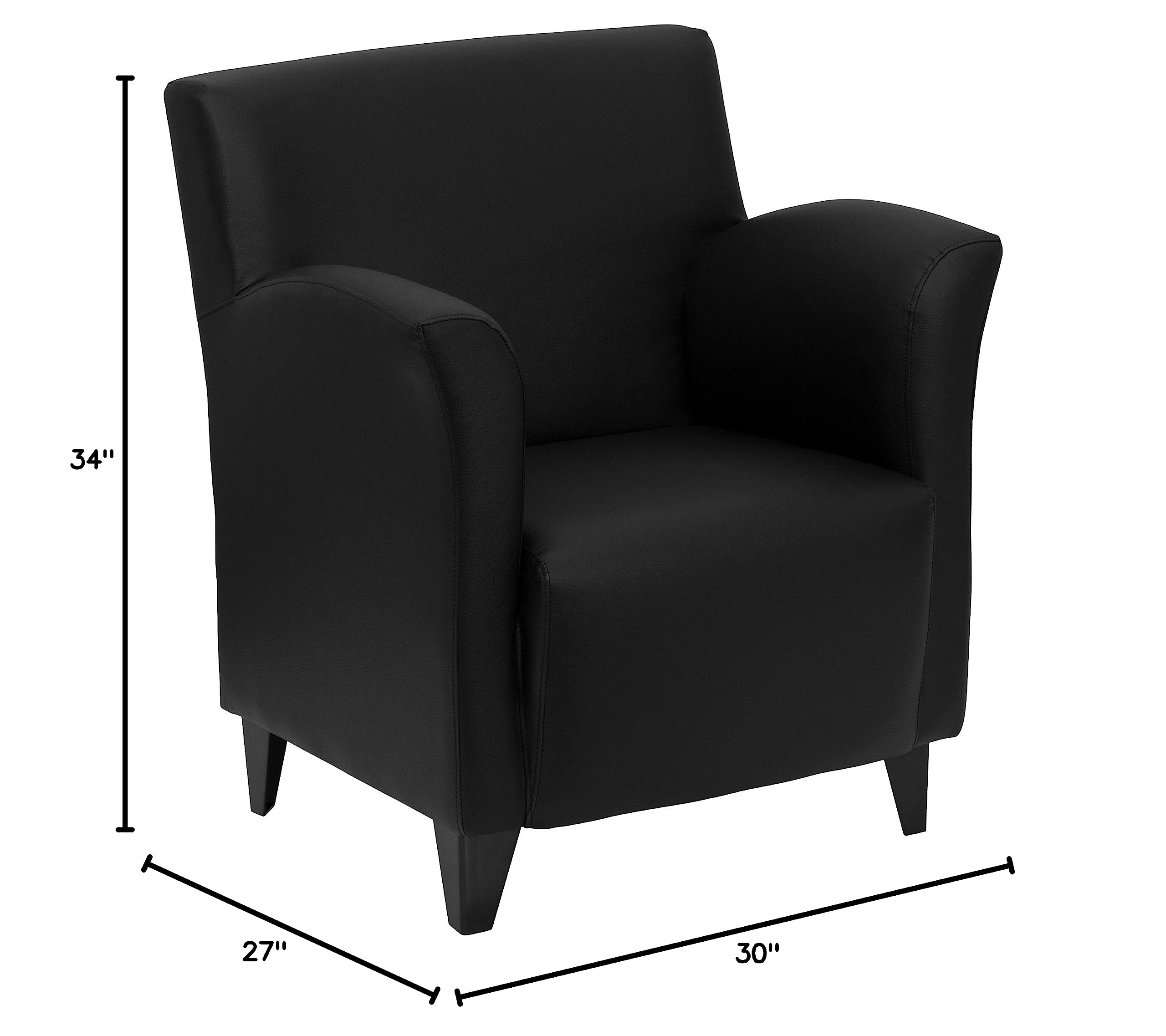 Flash Furniture HERCULES Series Black LeatherSoft Lounge Chair - Premium Comfort for Home Office, Living Room & Waiting Areas