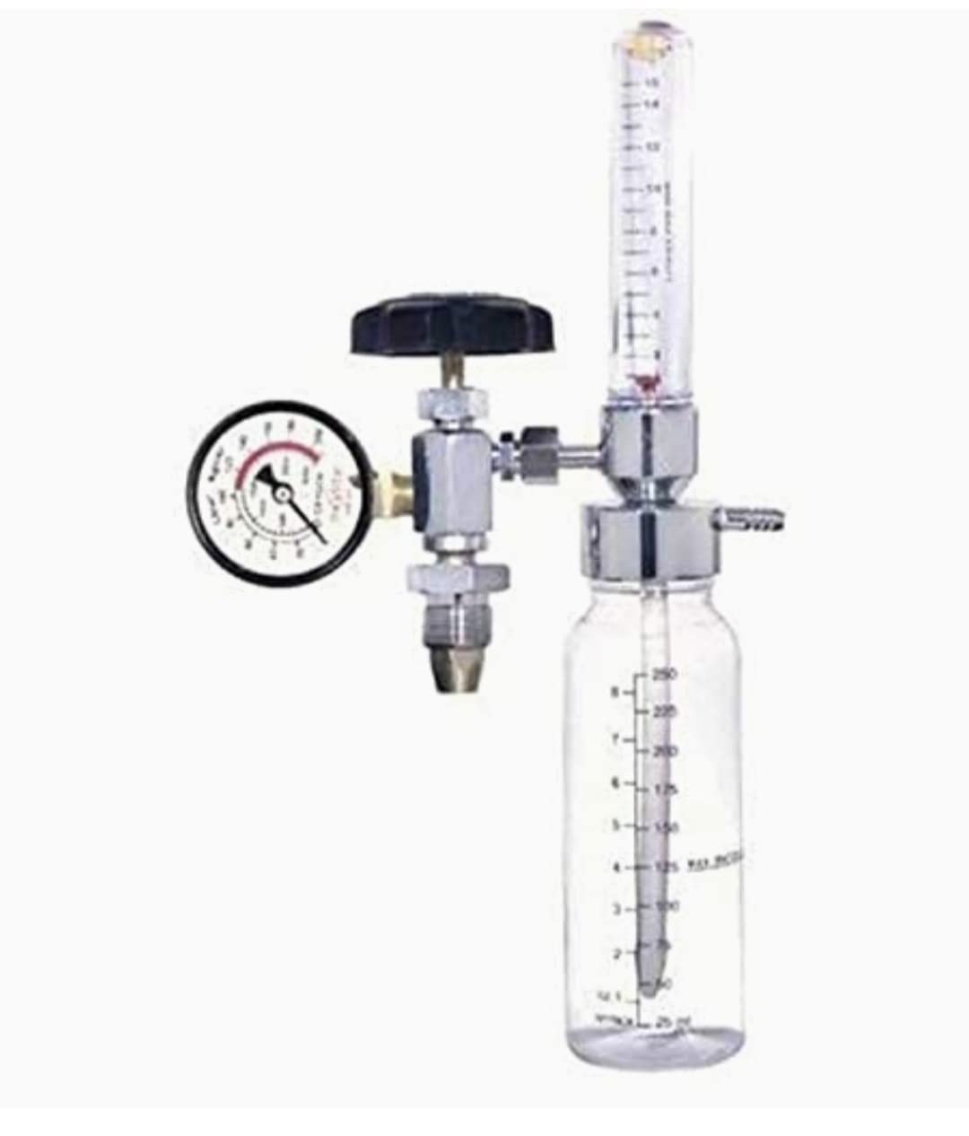 Flowmex Oxygen Flow Meter with Regulator & Humidifier Bottle - Portable Colorimeter for Home Medical Use, Hospital & Travel Oxygen Therapy