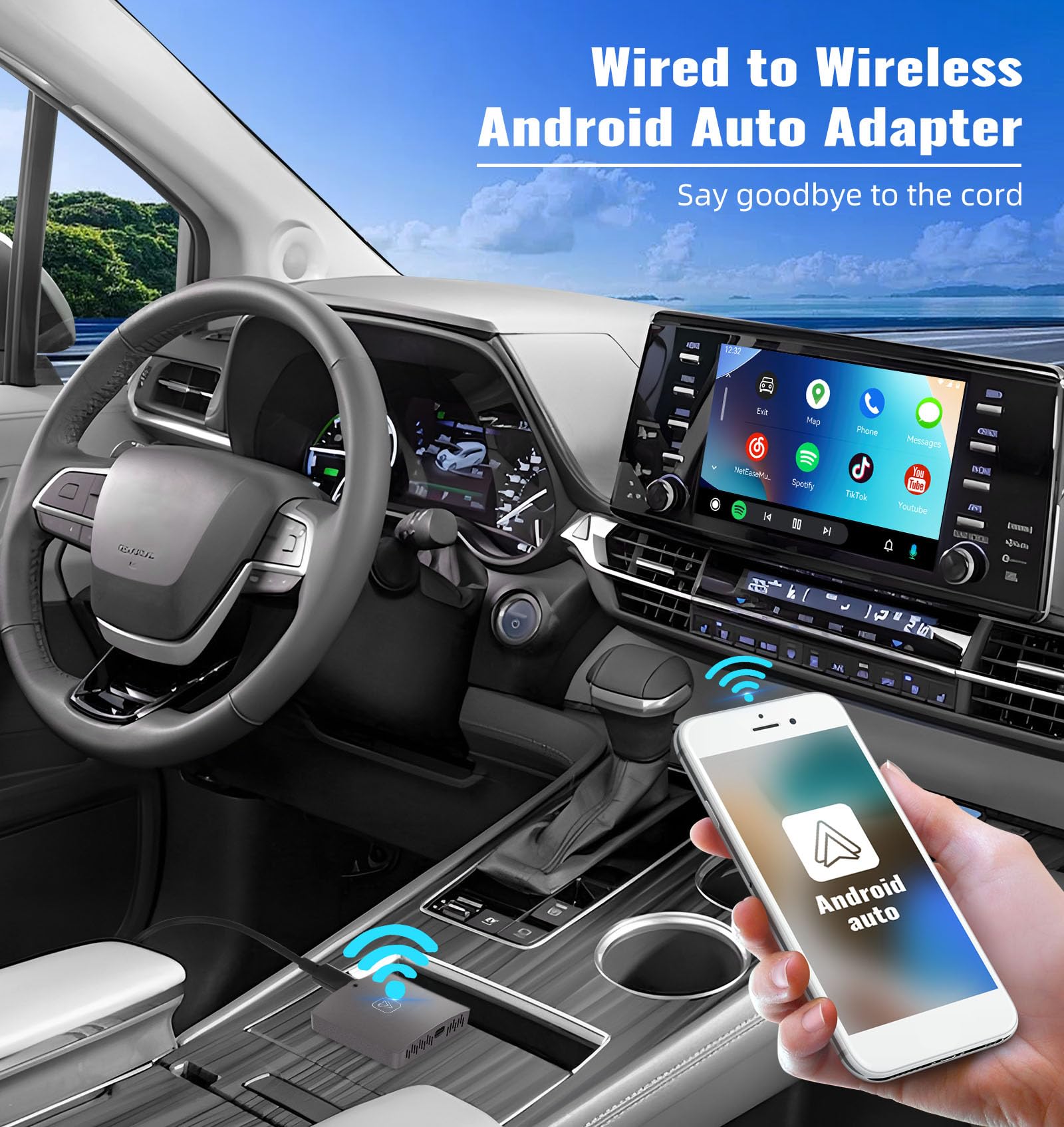 Wireless Android Auto Car Adapter - Plug & Play for OEM Factory Radios | Fast & Stable Connection | Perfect for Commuting, Road Trips & Hands-Free Driving