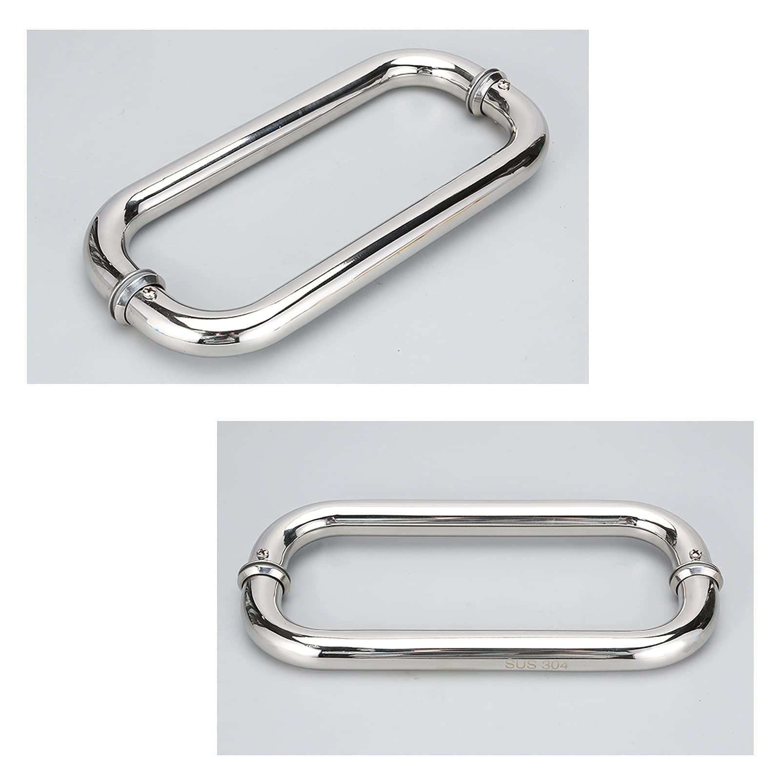 Stainless Steel Shower Door Handle - Heavy Duty Push Pull for Bathroom (440mm) - Replace Old Handles
