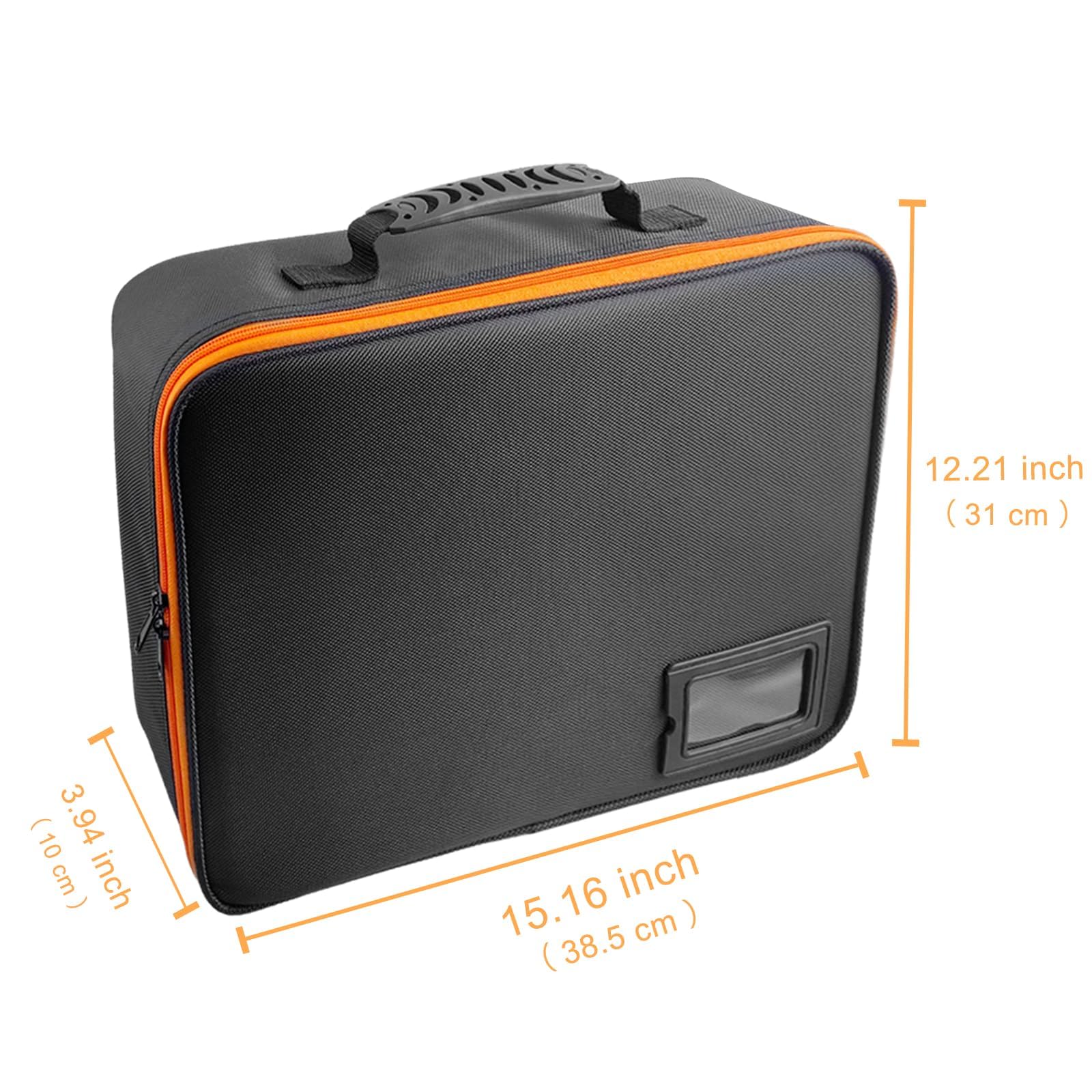 Extra Large Heavy-Duty Power Tool Battery Storage Case - Compatible with Dewalt, Milwaukee, Makita 20V/60V/12V/18V Batteries & Chargers - Portable Organizer Box with Adjustable Dividers for Tools and Accessories - Perfect for Job Sites, Workshops, and DIY Projects