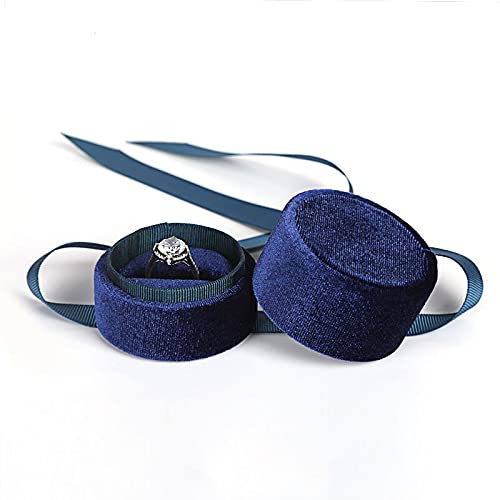 QWK Round Bowknot Jewelry Organizer Box - Silver Small Jewelry Storage Case for Earrings, Rings & Accessories - Perfect Wedding Engagement Gift & Display Box for Jewelry Store, Home Vanity or Travel