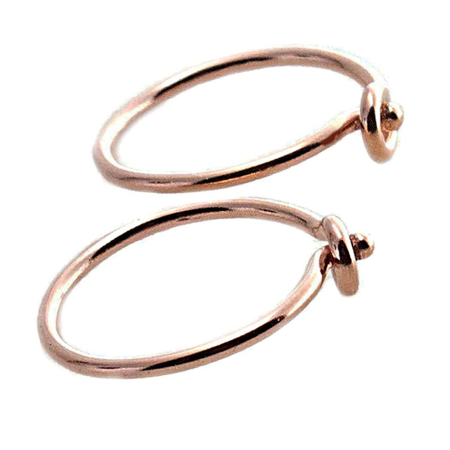 8mm 24 Gauge Rose Gold Filled Hoop Earrings - Cartilage, Nose, Septum, Helix, Tragus Piercing Jewelry - Smooth Finish for Everyday Wear & Special Occasions