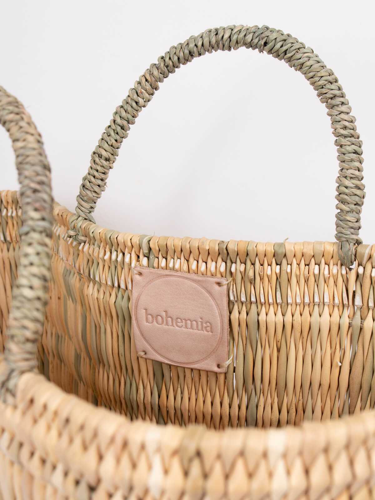 Handwoven Reed Shopping Basket - Eco-Friendly & Durable for Farmers Market, Picnics, and Home Storage | Natural Wicker Grocery Tote