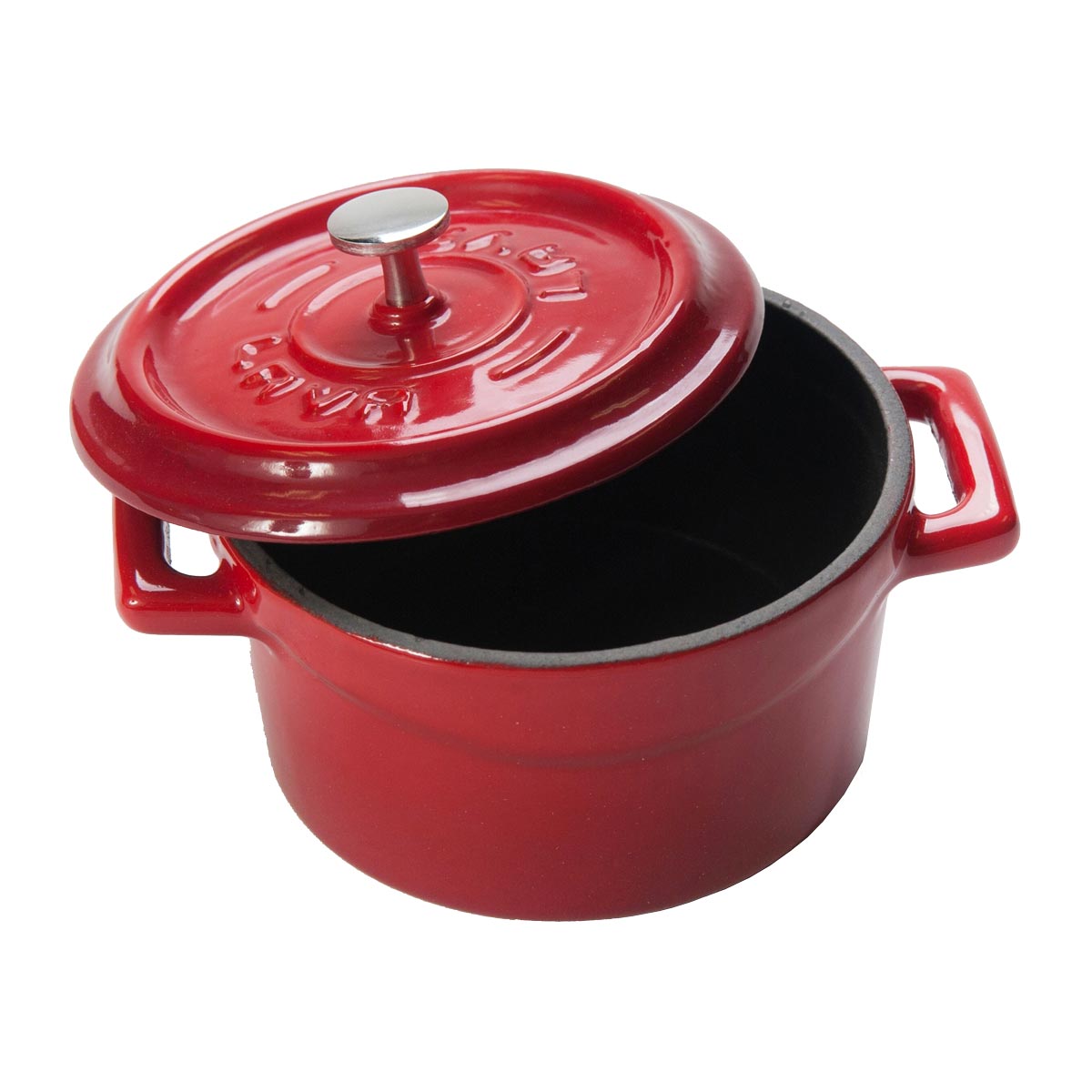 **Arcata 080600 Mini Round Cast Iron Casserole Dish with Lid, 11.75 oz – Red Enameled Dutch Oven for Baking, Stewing & Serving – Perfect for Soups, Desserts & Side Dishes**