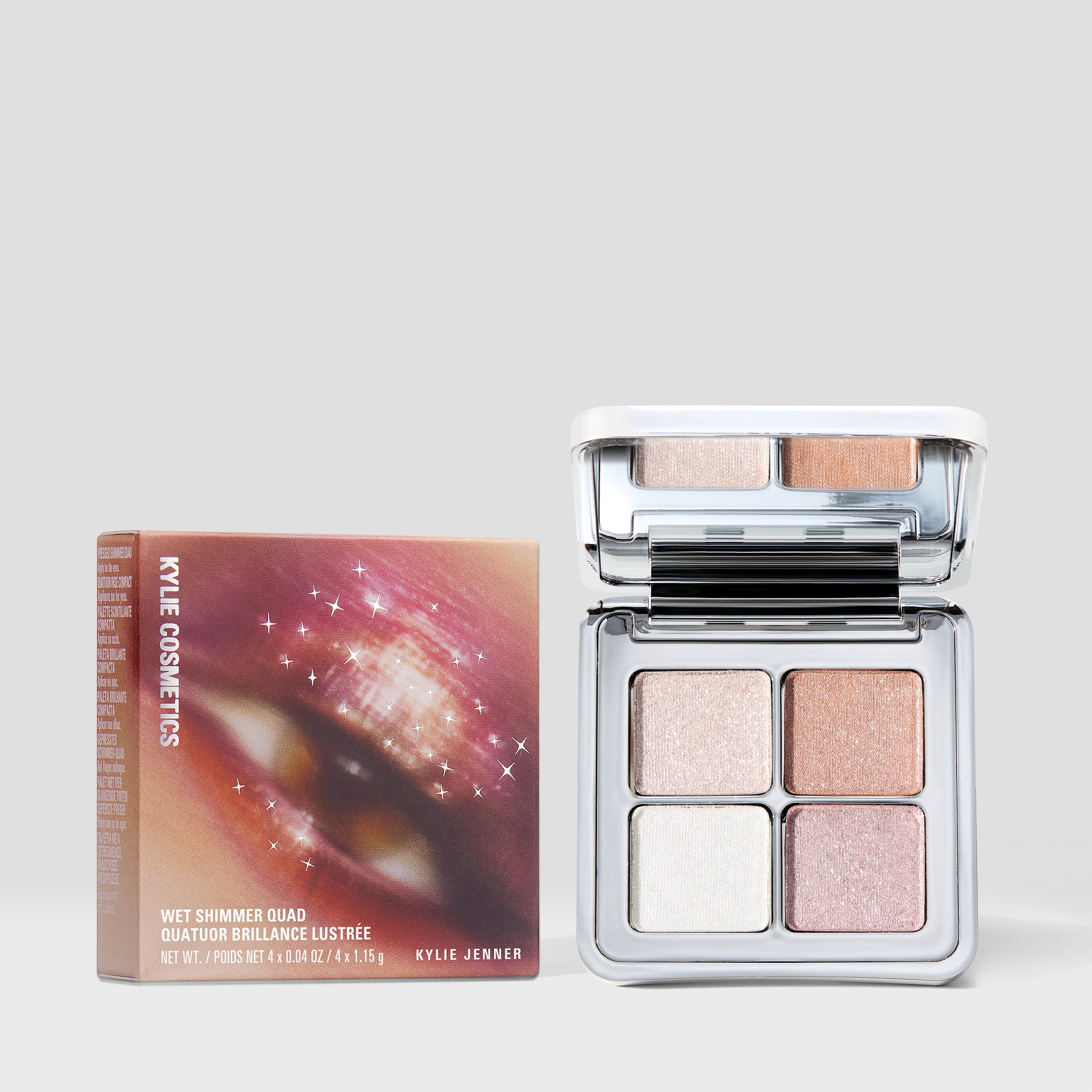 Wet Shimmer Quad Eyeshadow Palette - Long-Lasting Pigmented Makeup for Party & Night Out - Perfect for Glamorous Evening Looks & Special Occasions