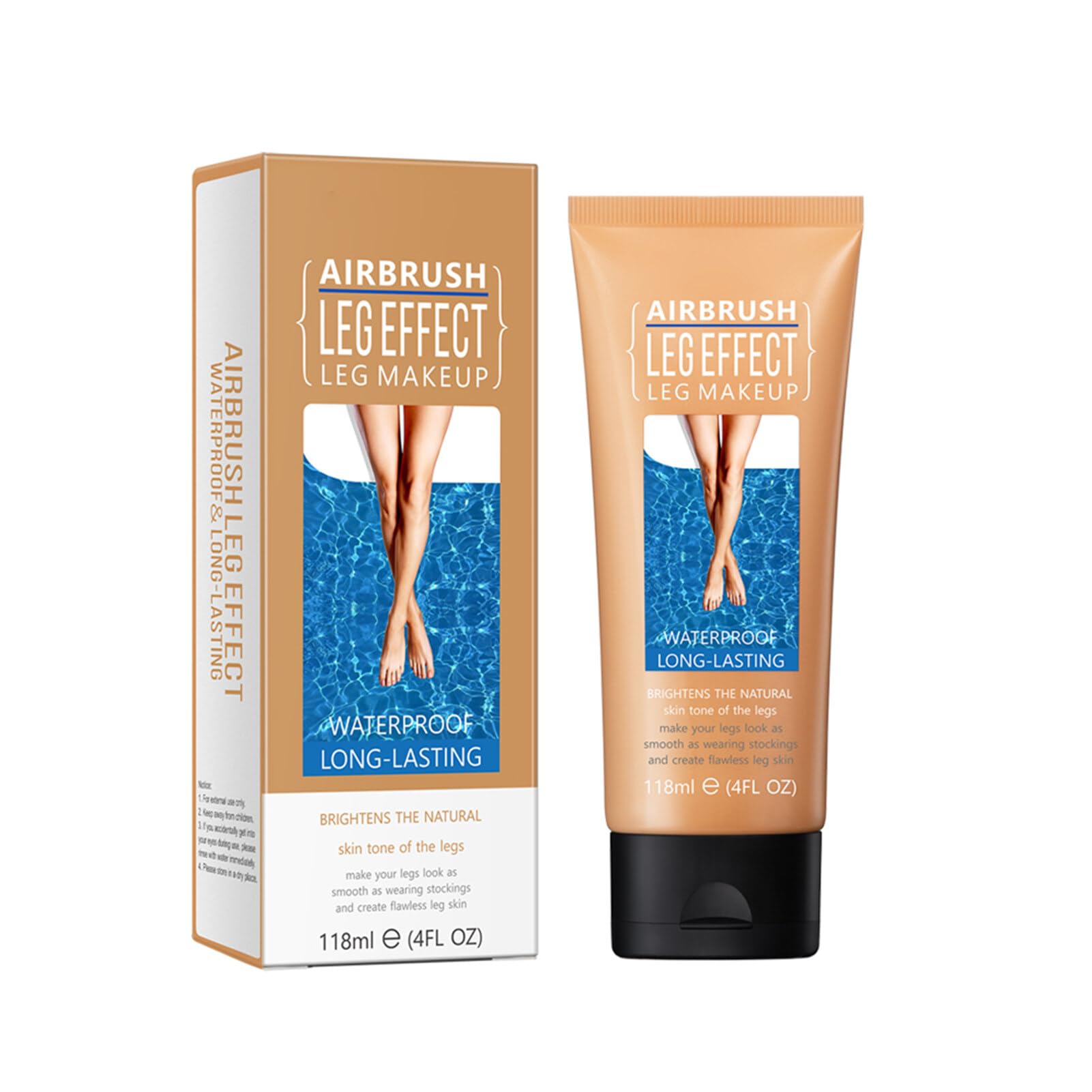 Waterproof Full Coverage Body Makeup for Legs & Body - Even Skin Tone, Conceals Tattoos & Scars - 4 Oz/118ml Body Foundation - Perfect for Daily Wear, Special Events & Photo Shoots