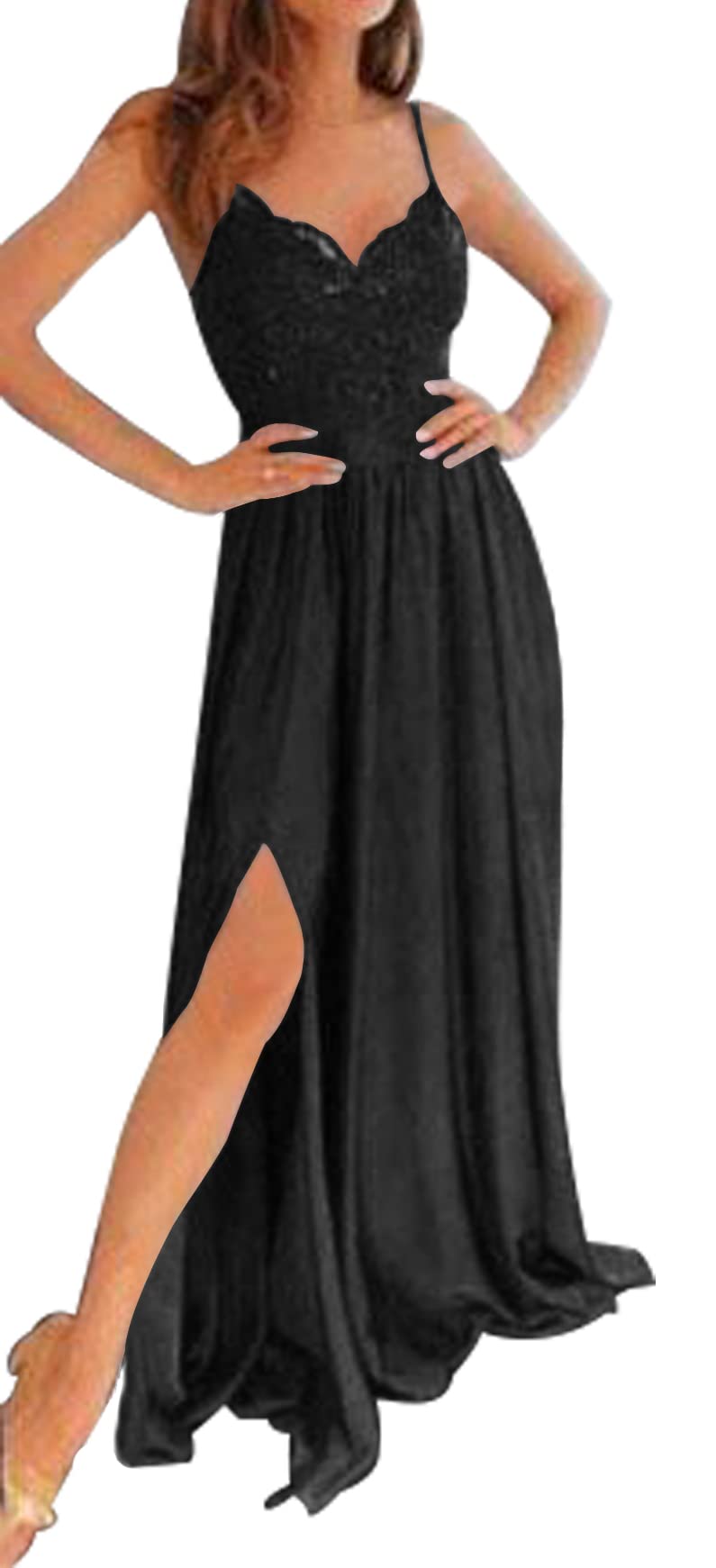 Elegant Long Lace Prom Dress with Sweetheart Neckline & High Slit - Formal Evening Gown for Bridesmaids & Homecoming | Perfect for Prom Night, Wedding Parties & Special Occasions