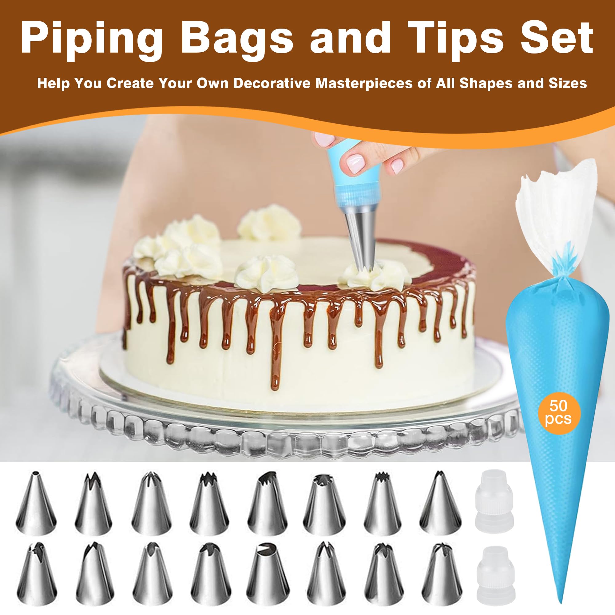 167-Piece Nonstick Springform Pan Set - 6/8/10 Inch Leakproof Round Cake Pans with Removable Bottom & Decorating Tools | Perfect for Cheesecake, Baking, and Party Dessert Preparation