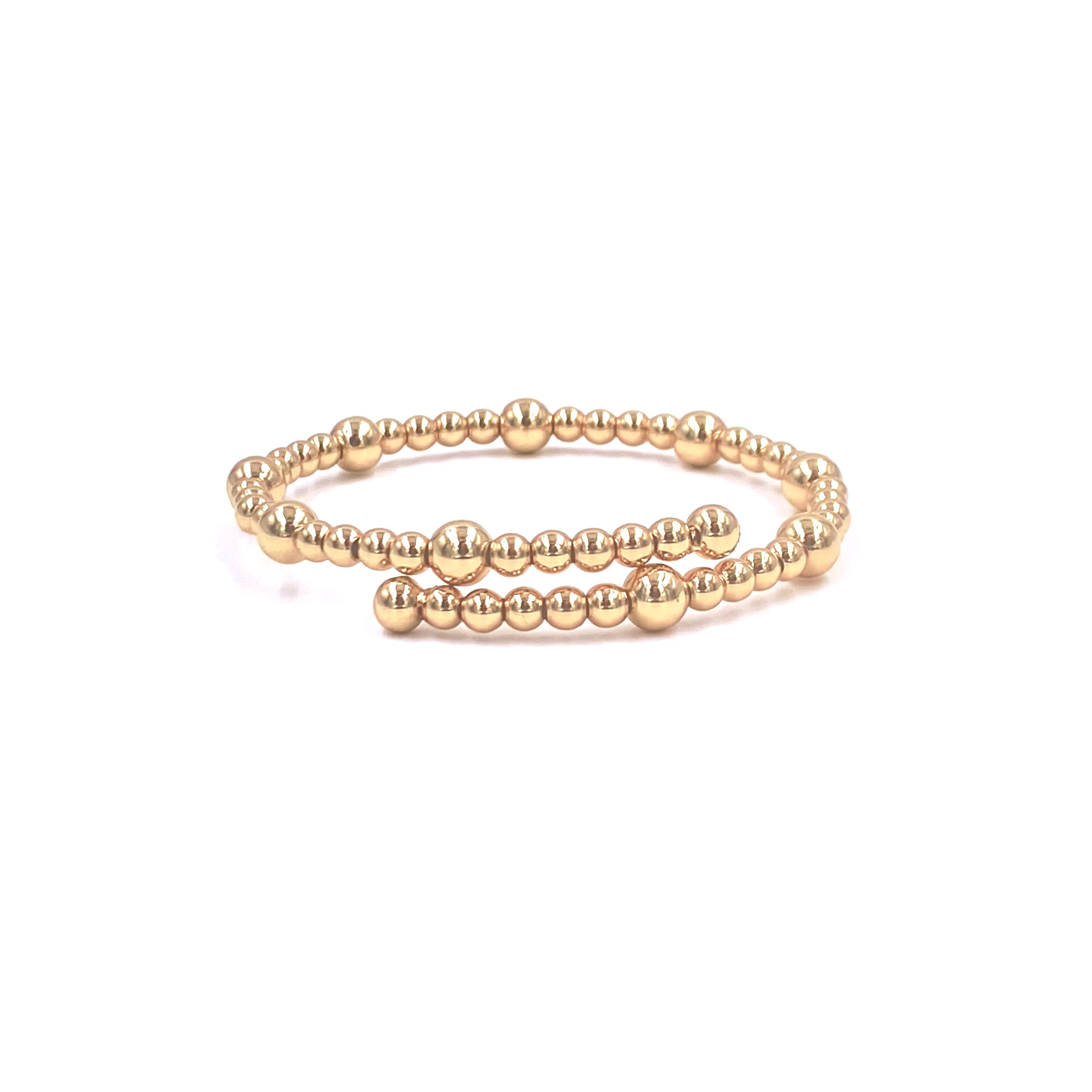 Ashley Gold Stainless Steel Adjustable Ball Wire Bracelet for Women - Elegant Stackable Jewelry for Everyday Wear & Special Occasions