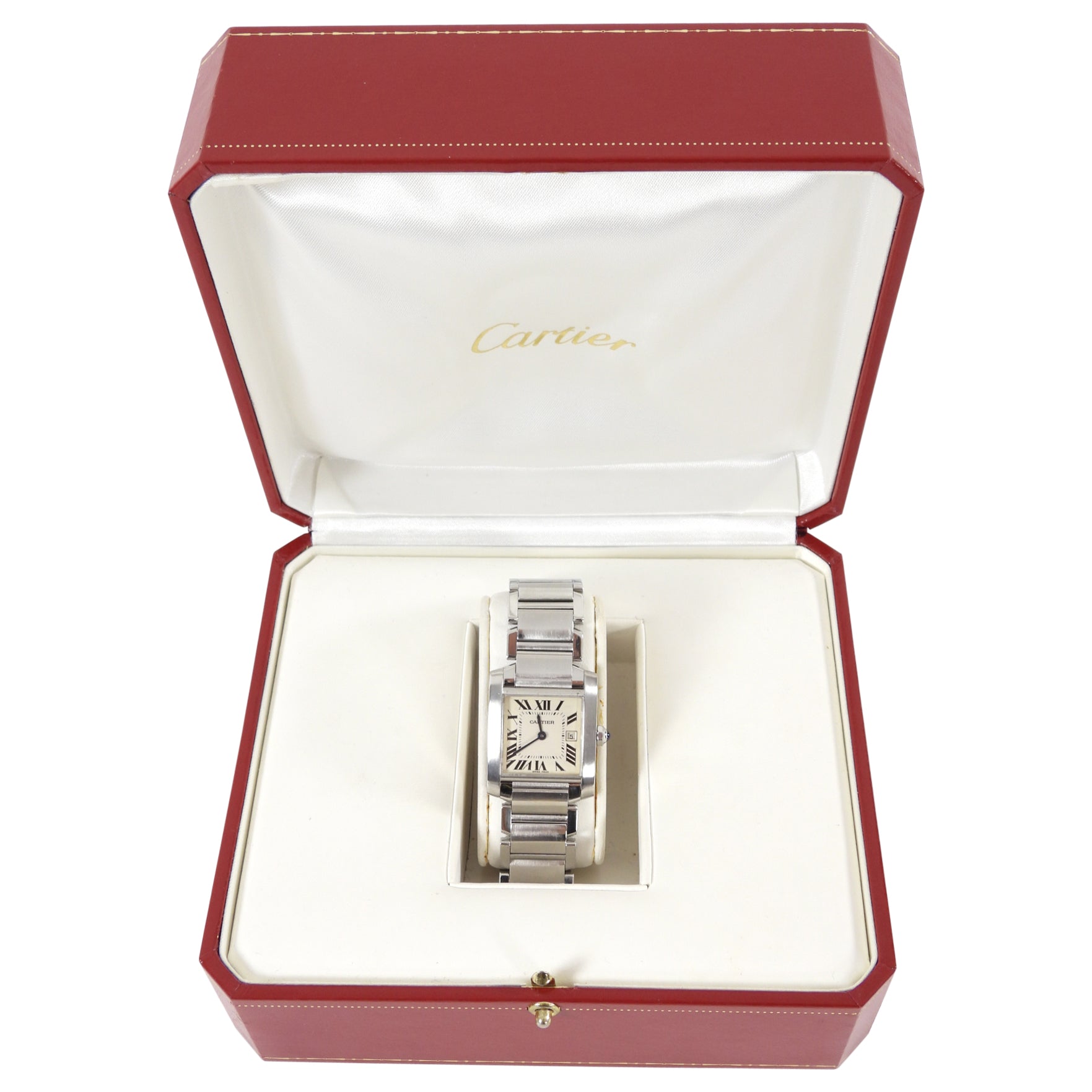 Cartier Tank Francaise Small Ladies Watch - Stainless Steel Luxury Timepiece for Women | Perfect for Office Wear, Formal Events & Everyday Elegance