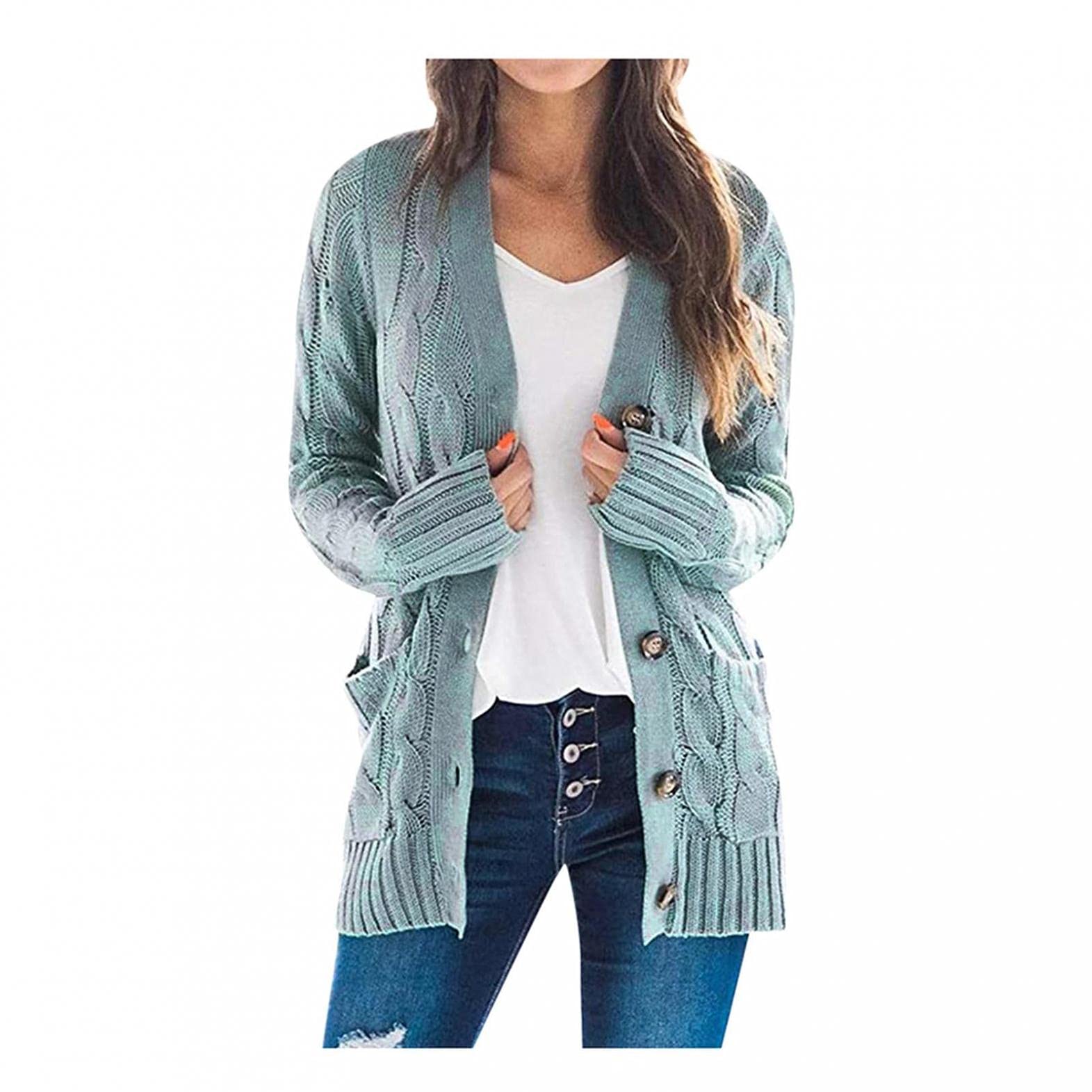 TARIENDY Women's Lightweight Chunky Knit Cardigan Sweater - Long Sleeve Open Front Coat with Pockets | Perfect for Fall Fashion, Casual Outfits & Cozy Layering