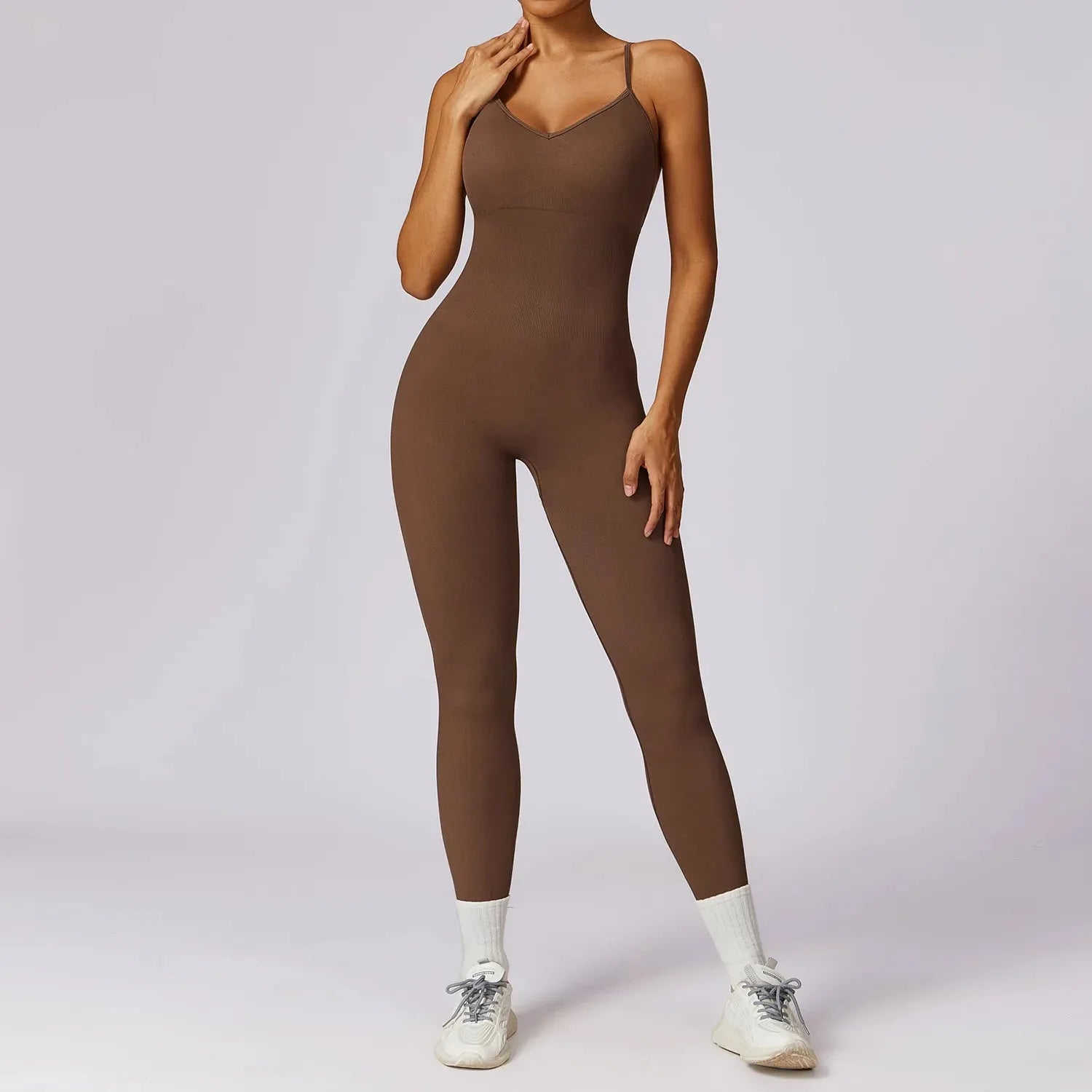 Seamless One Piece Jumpsuit for Women - Sleeveless Push Up Romper Yoga Workout Bodysuit - Perfect for Gym, Running, Yoga & Activewear