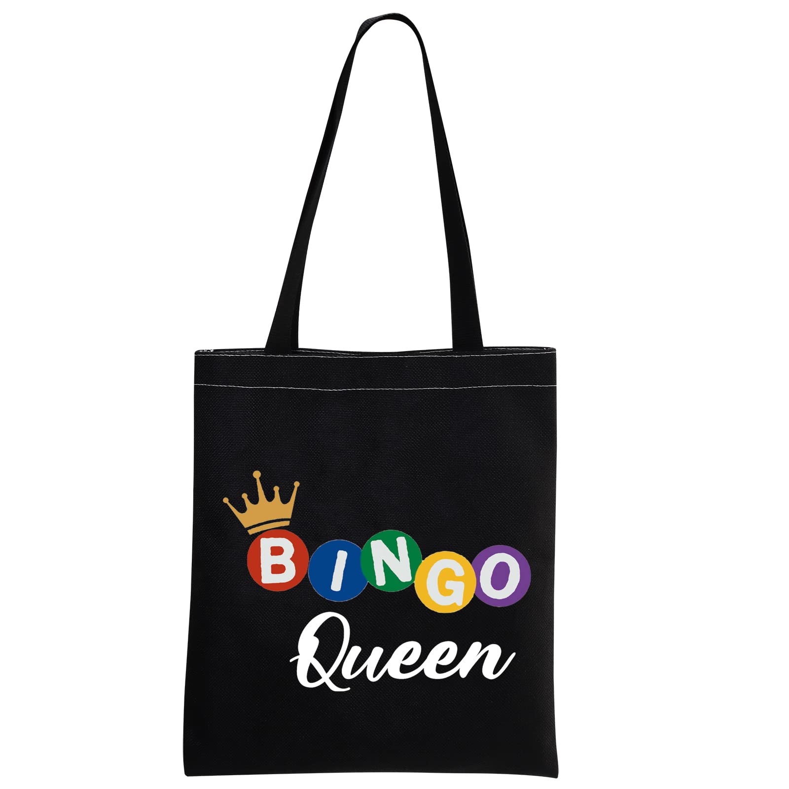 MBMSO Bingo Queen Tote Bag - Premium Bingo Lover Gift for Women, Durable Bingo Shoulder Bag with Pockets, Perfect Gift for Bingo Players & Casino Enthusiasts - Great for Bingo Nights, Casino Trips & Themed Parties
