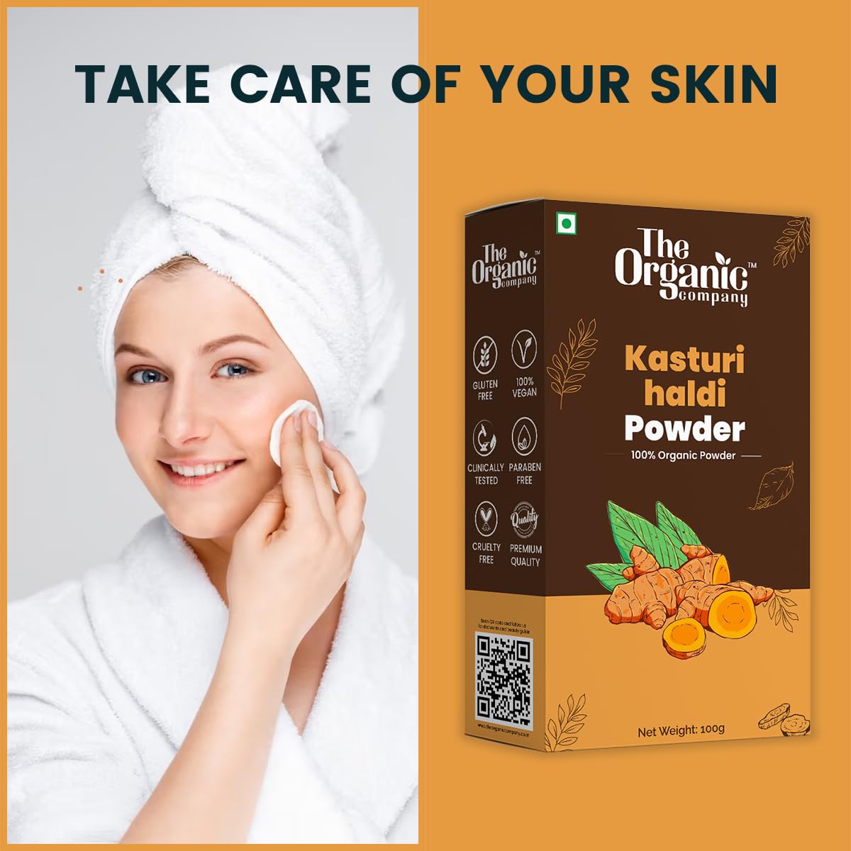 Organic Kasturi Haldi Powder for Brightening & Glowing Skin - 100% Pure Wild Turmeric Face Mask for Acne, Dark Spots & Skin Radiance - Natural Beauty Treatment for Face & Body Care - Perfect for DIY Skincare & Ayurvedic Remedies