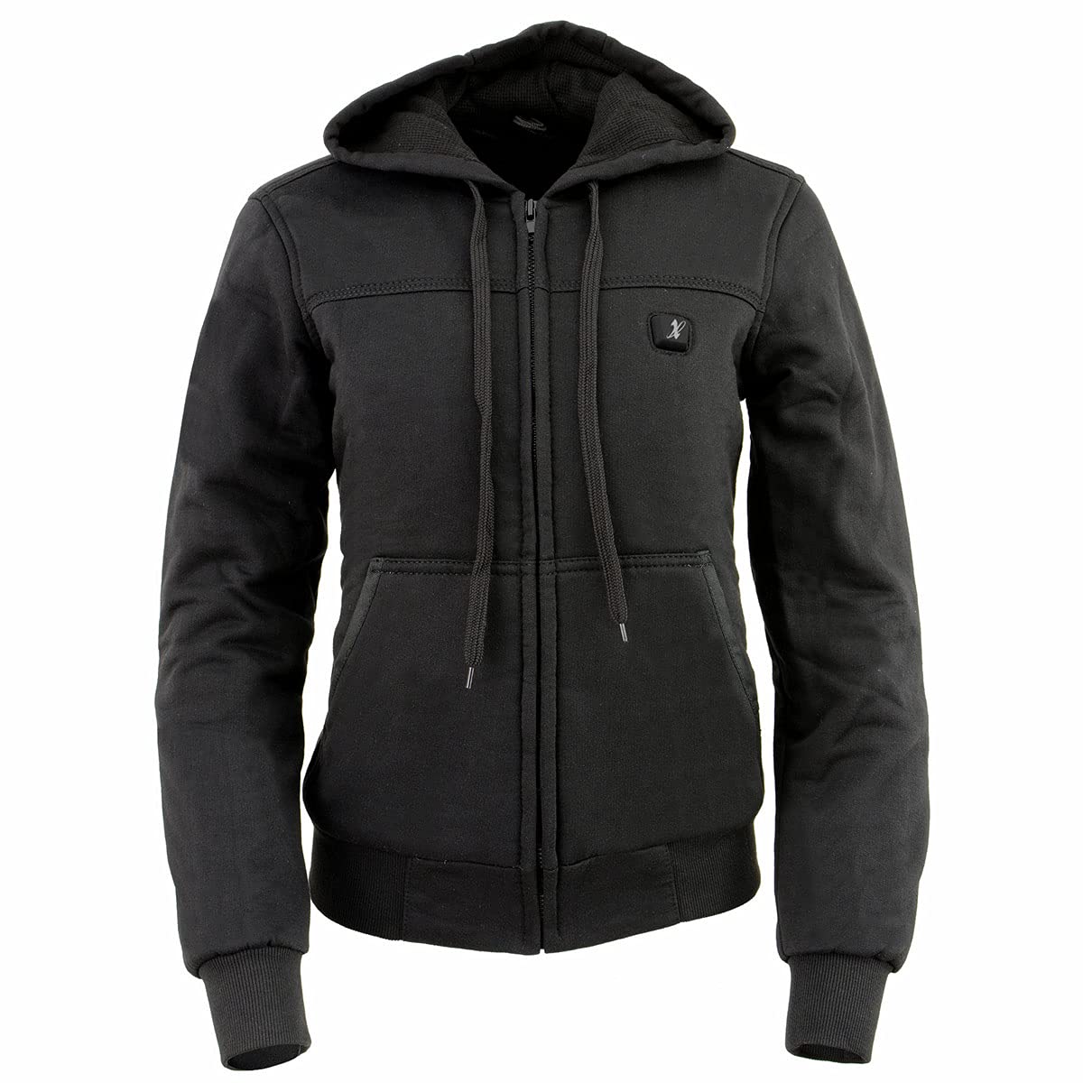 Nexgen Heat MPL2713SET Women's Black Heated Zip-Up Hoodie Jacket with Battery Pack - Warm Winter Outerwear for Hiking, Camping & Outdoor Sports