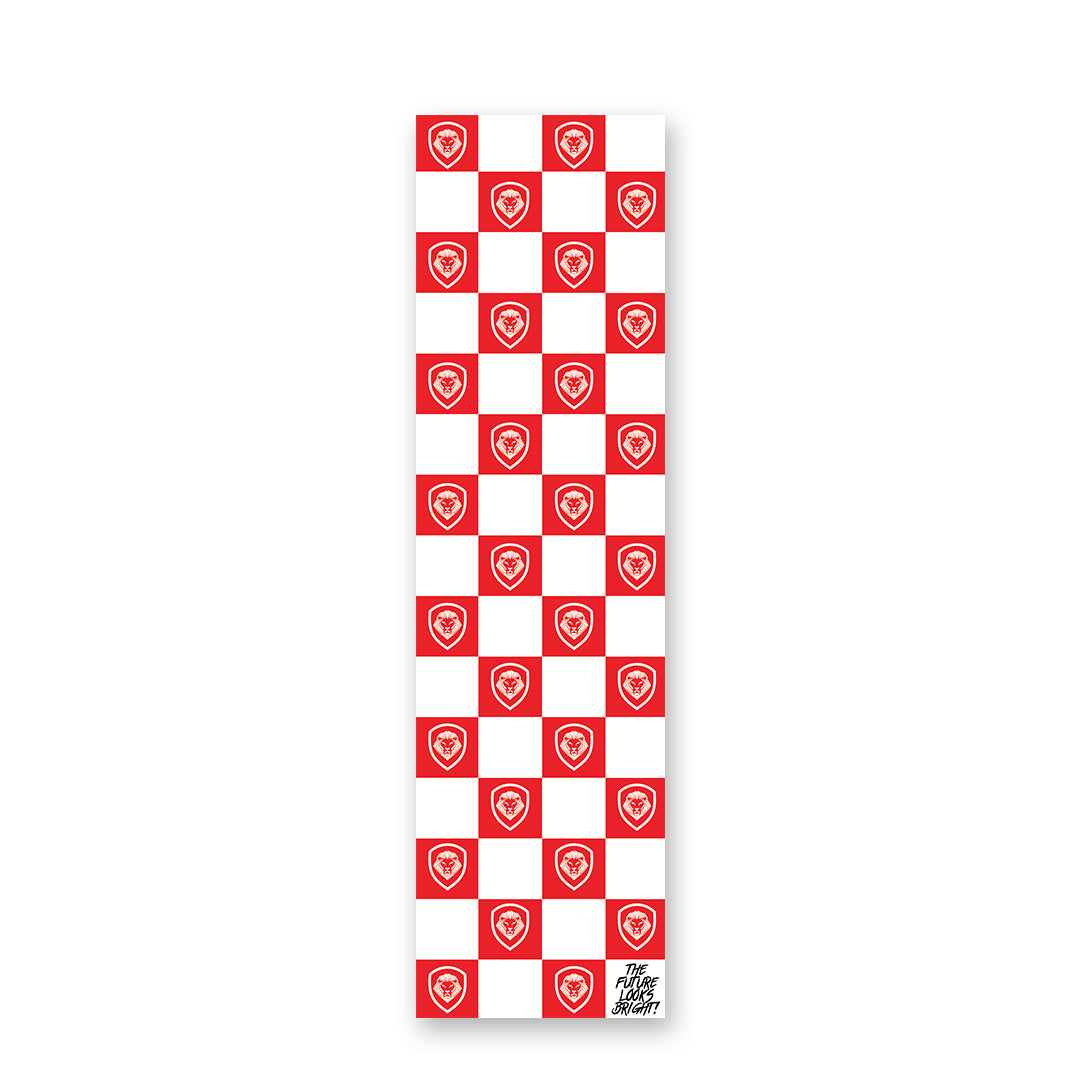 Future Looks Bright Lion Shield Checkered Bookmark 2 x 7.5 inches - Perfect for Books, Journals & Gifts | Unique Reading Accessory for Book Lovers