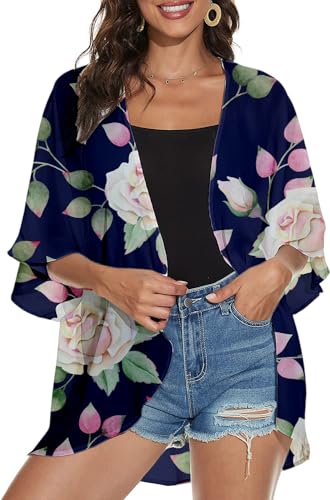 Floral_navy Blue