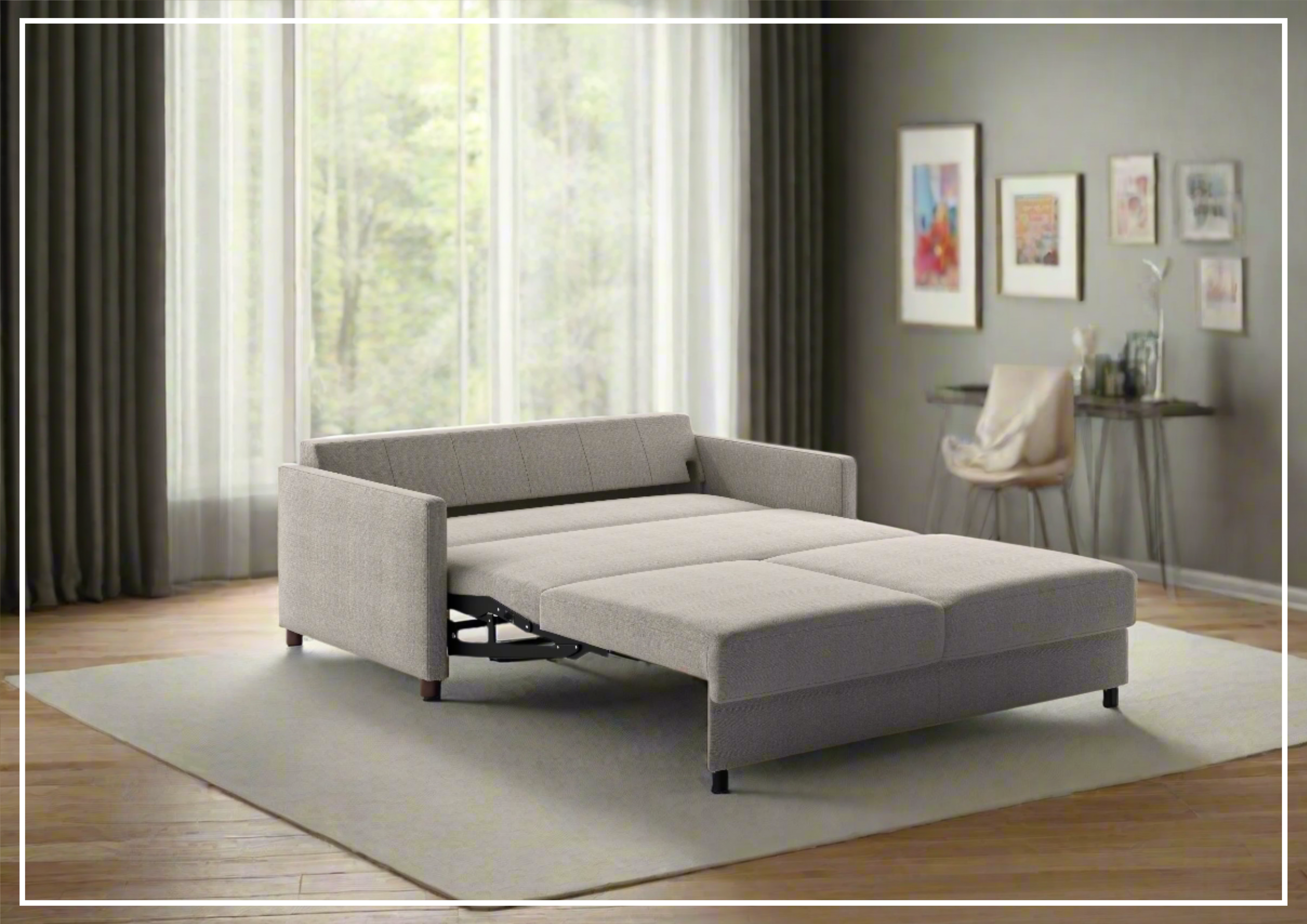 Luonto Polar Queen Fabric Sofa Sleeper with Level Function - Convertible Sleeper Sofa Bed for Small Spaces, Living Room, Guest Room & Apartment