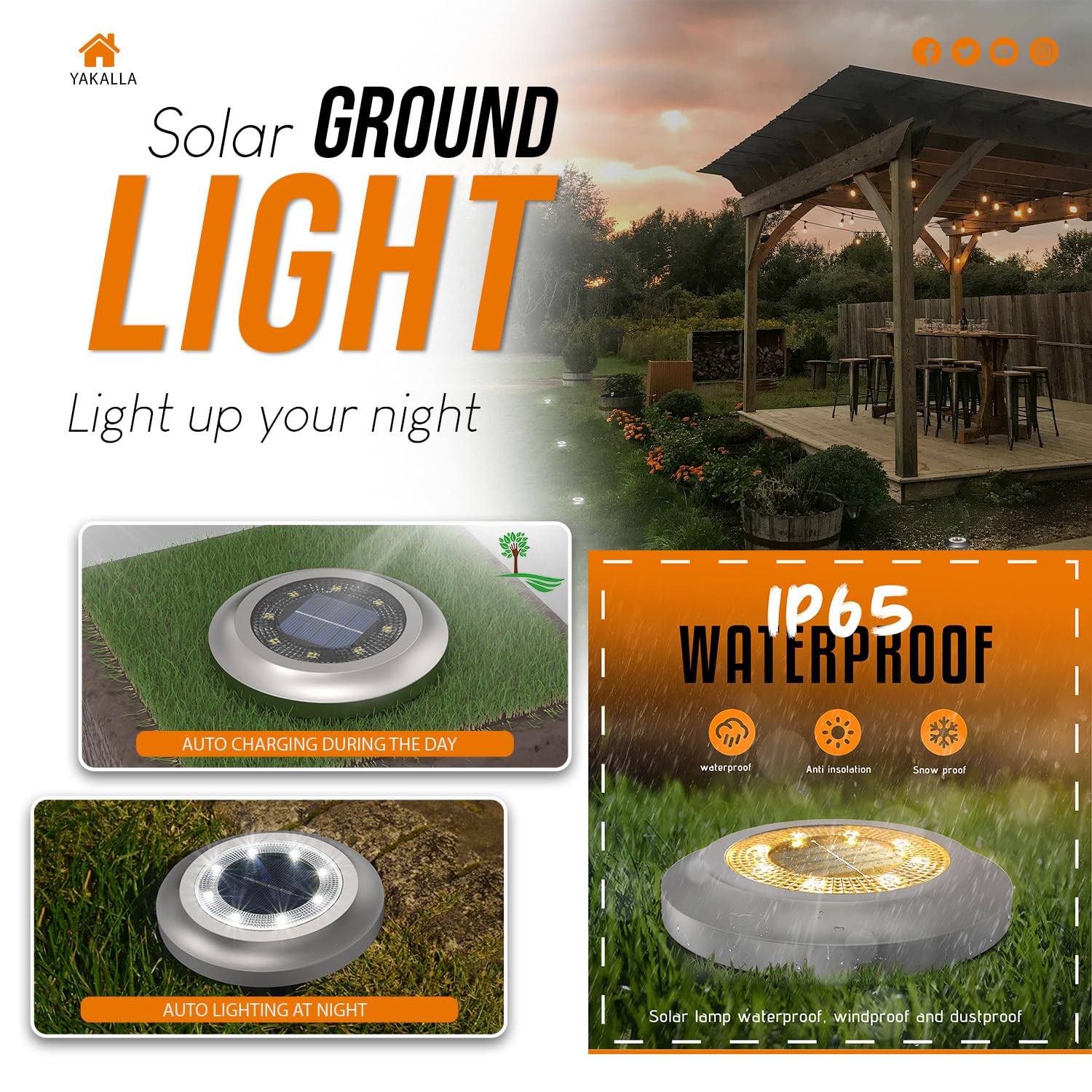 12 Pack Solar Garden Lights - Waterproof LED Outdoor Lighting for Pathway, Yard, Deck