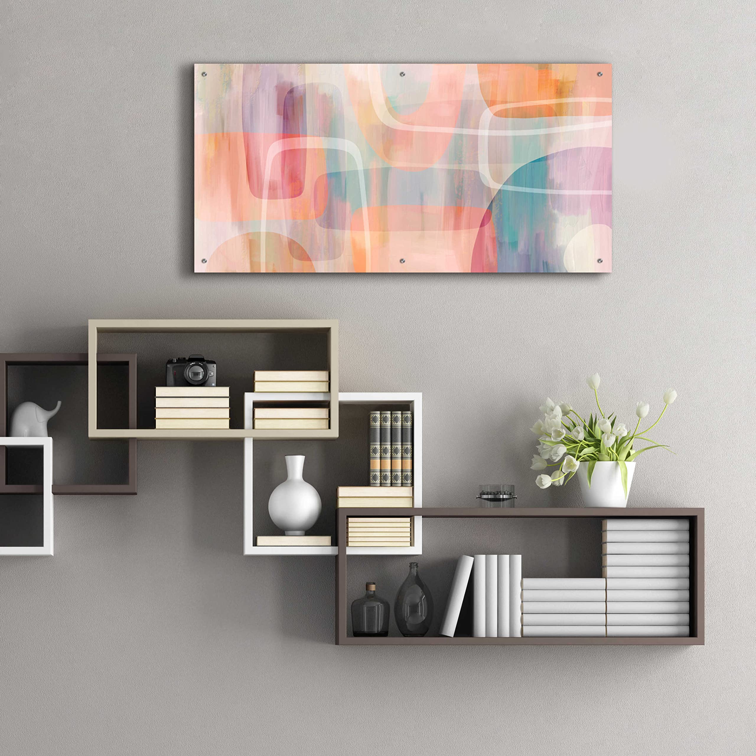 Summer Sound Acrylic Glass Wall Art by Andrea Haase - 48x24 Inches Modern Abstract Painting for Living Room, Bedroom & Office Decor