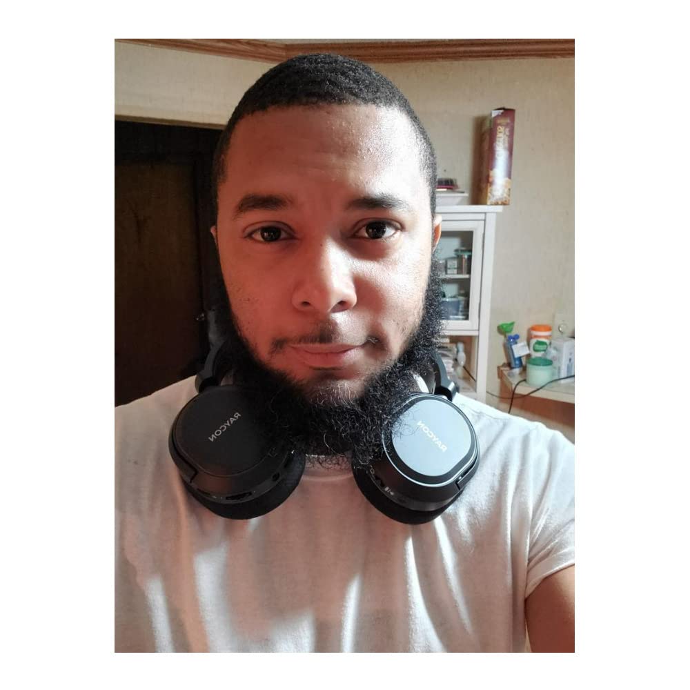 Raycon Wireless Gaming Headphones with Retractable HD Mic - 45ms Ultra-Low Latency, 26H Battery, Bluetooth 5.0 (Deep Space Black) - Perfect for PC, PS5, Xbox & Mobile Gaming