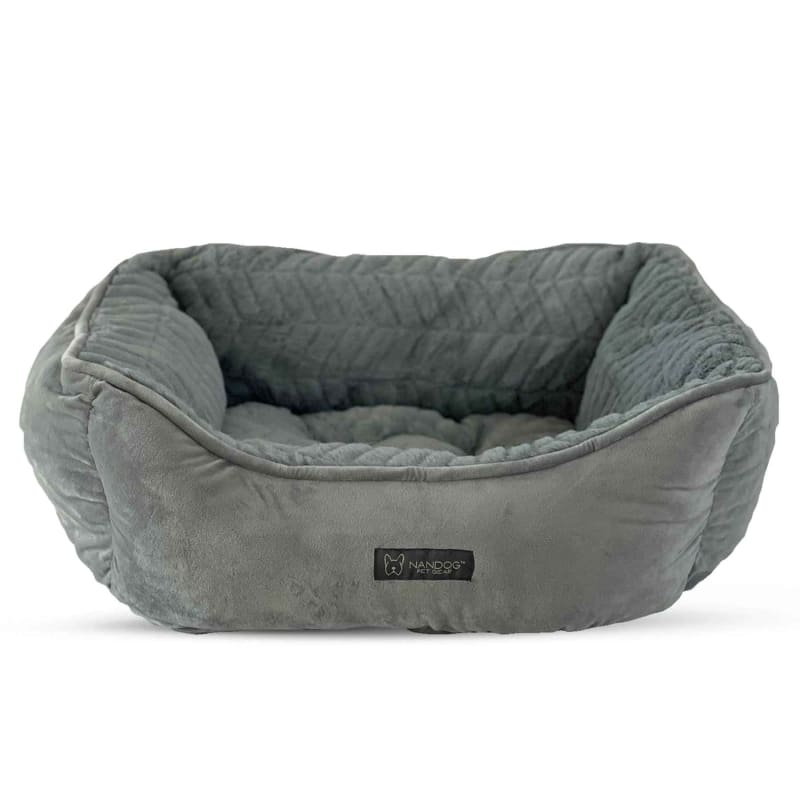 Nandog Reversible Pet Bed - Super Soft Luxe Cloud Chevron Grey Dog Bed for Small & Medium Dogs - Cozy & Comfortable for Crates, Kennels & Home Use