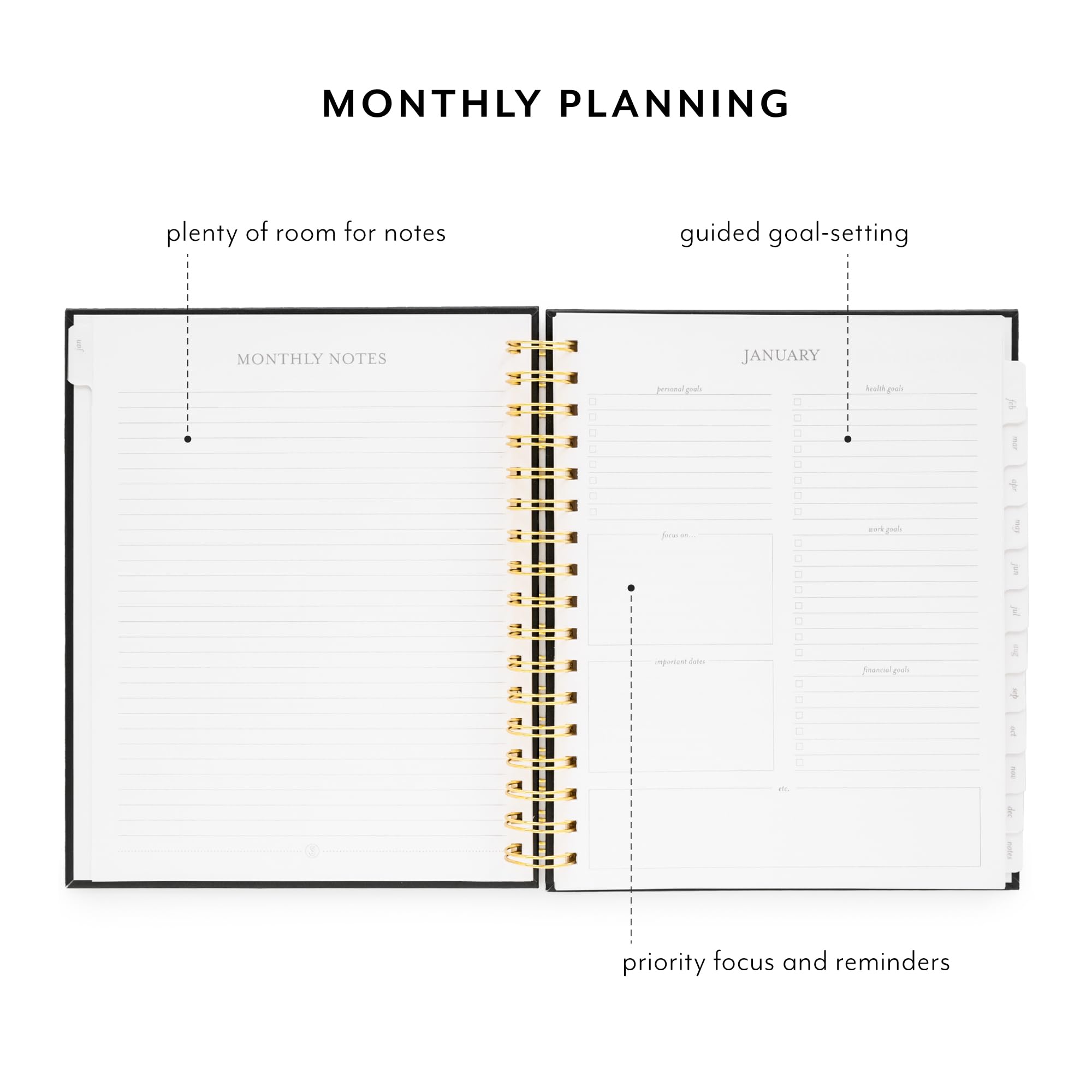 Sugar Paper 2025 Spiral Planner - Weekly & Monthly Calendar from January to December, 7.5