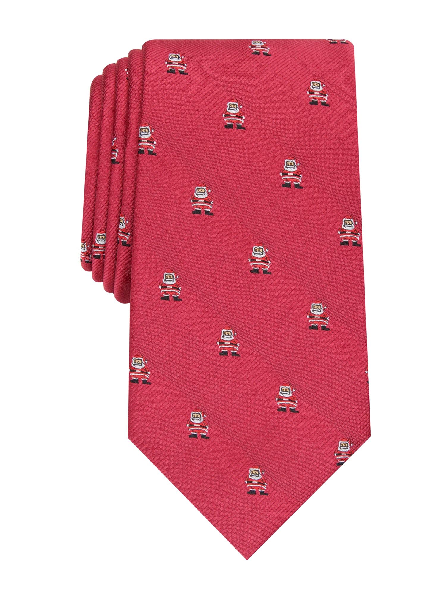 Club Room Men's Silk Blend Printed Neck Tie - Elegant Red Necktie for Formal & Business Occasions - Perfect for Weddings, Office & Special Events