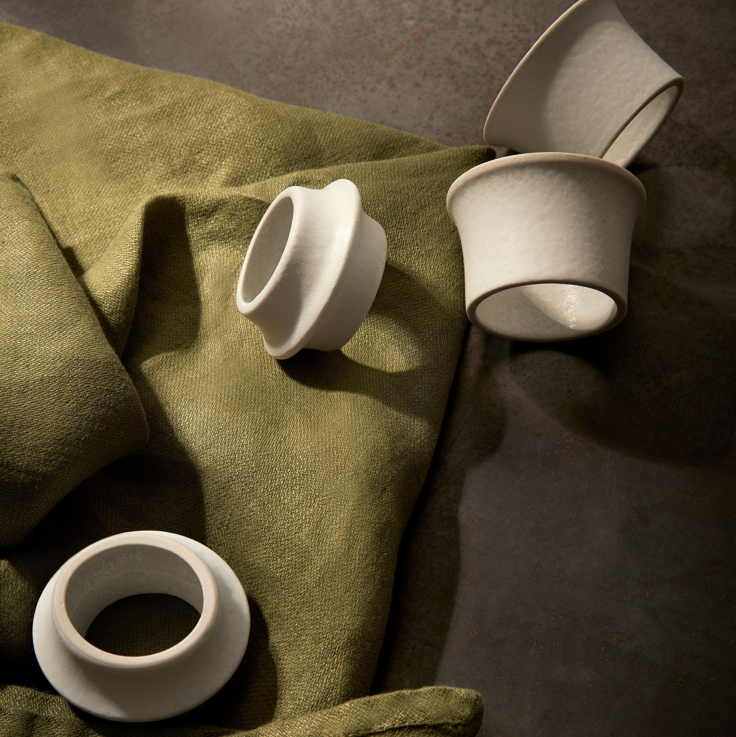 Elegant Terra Cotta Napkin Rings Set of 4 - Handcrafted Tableware for Wedding, Dinner Party & Holiday Decor