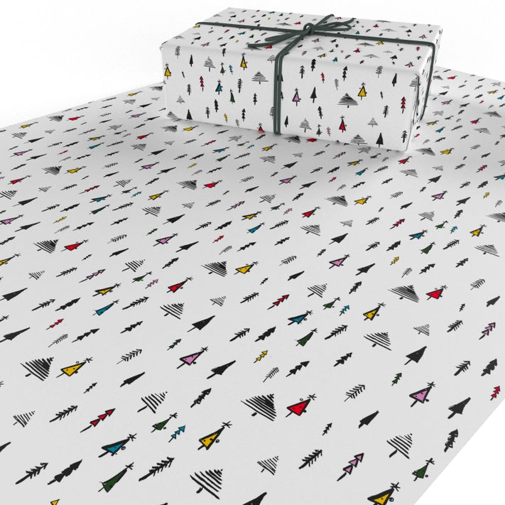 Festive Christmas Tree Pattern Wrapping Paper - Holiday Gift Wrap for Presents, Party Decorations & Seasonal Crafts (20 Sheets)