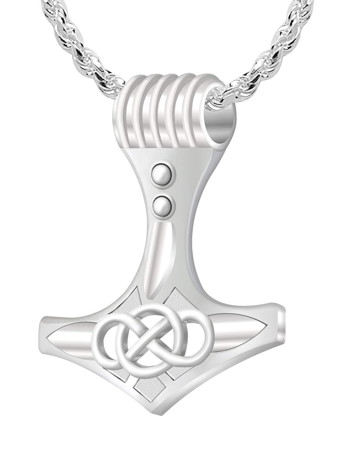 925 Sterling Silver Thor's Hammer Pendant Necklace - 43mm Large Viking Jewelry for Men, Norse Mythology Inspired Jewelry - Perfect for Viking Lovers, Cosplay, and Gift Giving