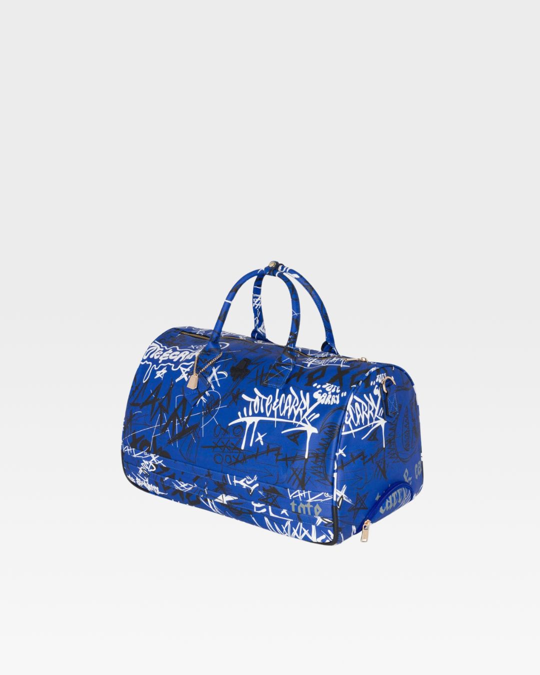 Royal Blue Graffiti Rolling Duffle Bag - Waterproof Travel Luggage for Gym, Sports & Weekend Getaways