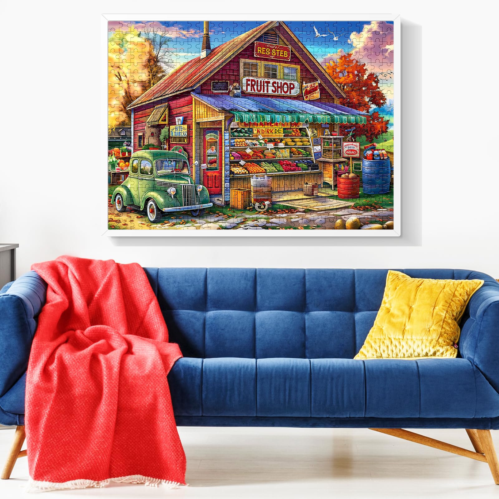 500-Piece Jigsaw Puzzle for Adults & Kids - Country Store Landscape Puzzle, Fun & Challenging Family Game (20.5x15 Inches) - Perfect for Holiday Gifts, Party Activities & Relaxation Therapy